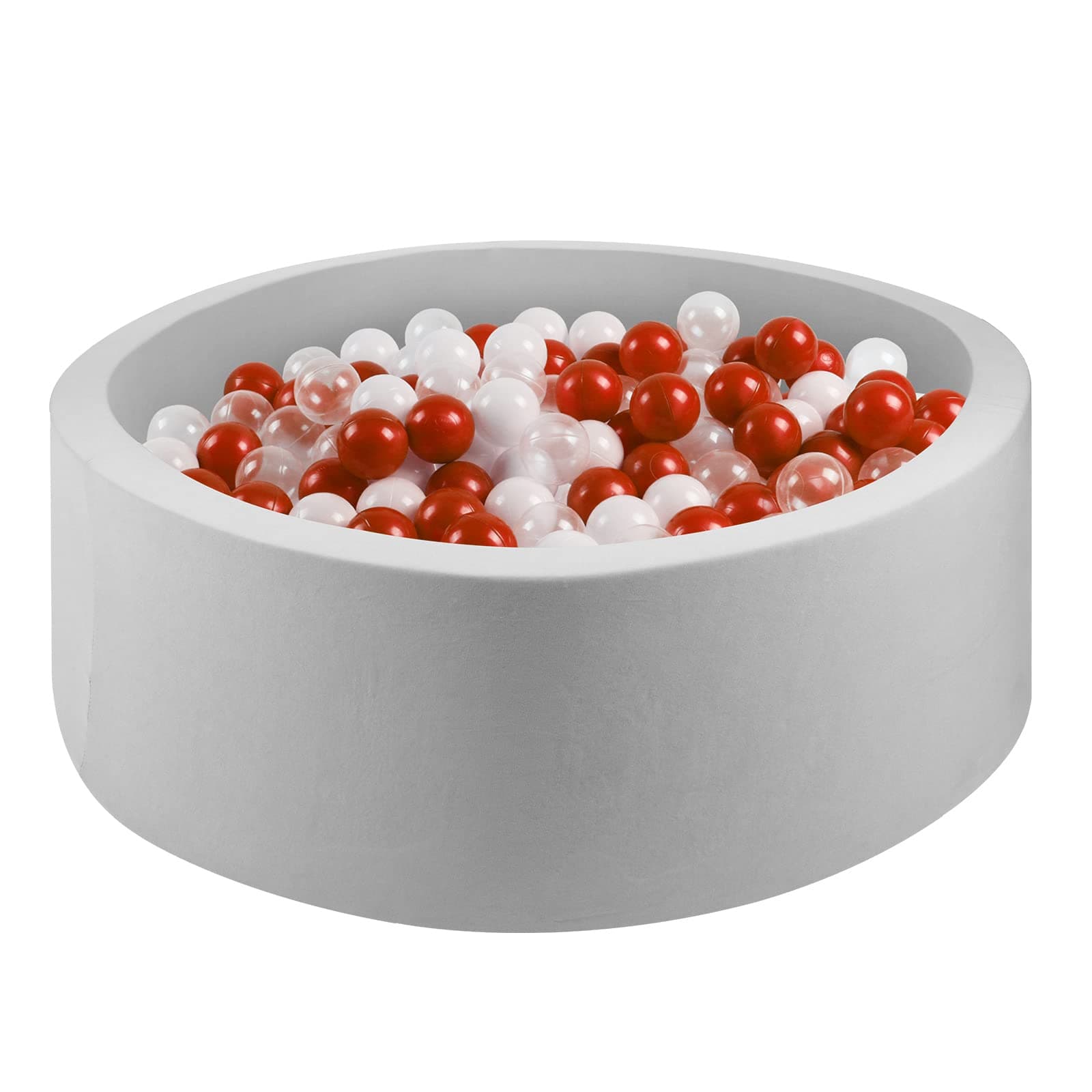 Foam Ball Pit for Kids Babies Toddlers, Round Soft Ball Pit, Children Ball Pool, Kiddie Memory Ball Pits, Ideal Gift Toys for Child - (Balls NOT Included) - 35” x 12 (Grey Ball Pit)