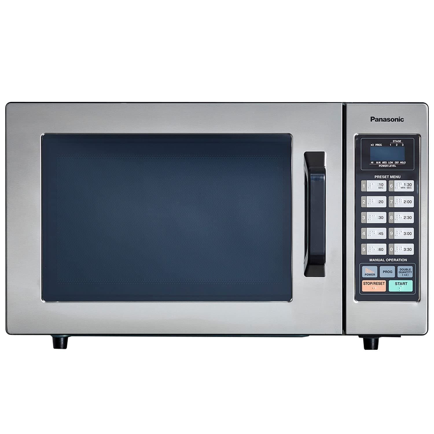 Panasonic NE-1054F Compact Light-Duty Countertop Commercial Microwave Oven with 10 Programmable Memory and Touch Screen Control, Countertop Microwave Oven, 1000W, 0.8 Cu. Ft, Stainless Steel