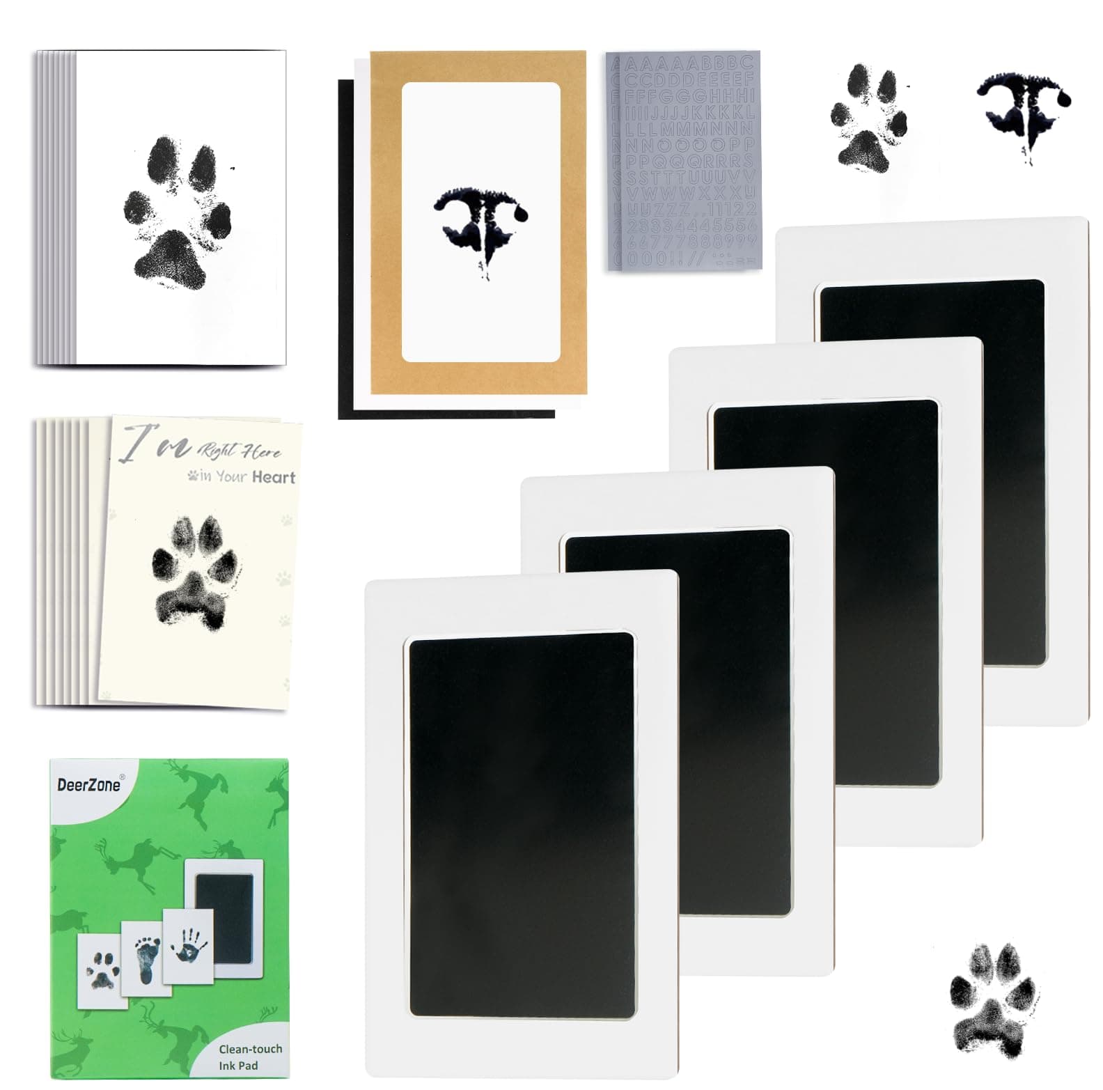 Inkless Paw Print Kit,Dog Paw Print Kit,Dog Nose Print Kit,Clean Touch Ink Pads and Imprint Cards,Pet Paw Print Impression Kit for Dogs Cats Footprint Keepsake