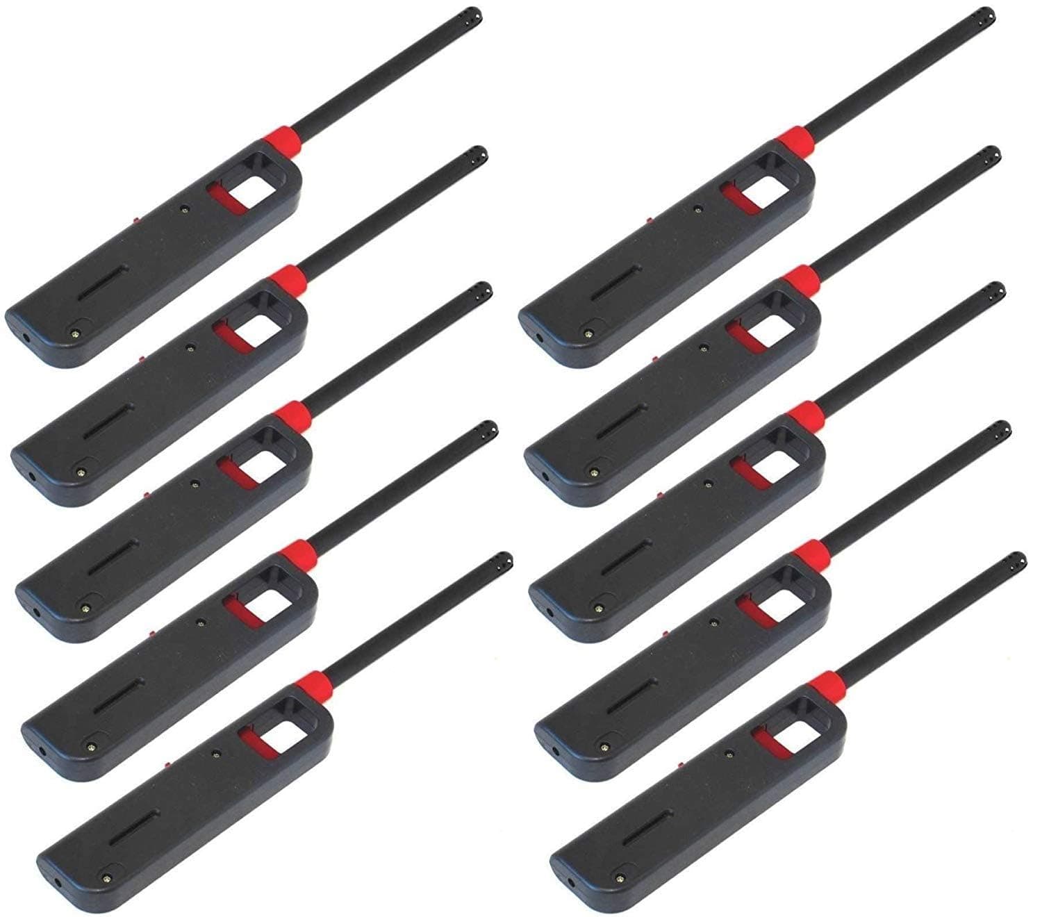 Fuel Included Handi Flame 10pk BBQ Grill Click Lighter Refillable Butane Gas Candle Fireplace Kitchen Stove Wind Resitent Long Stem