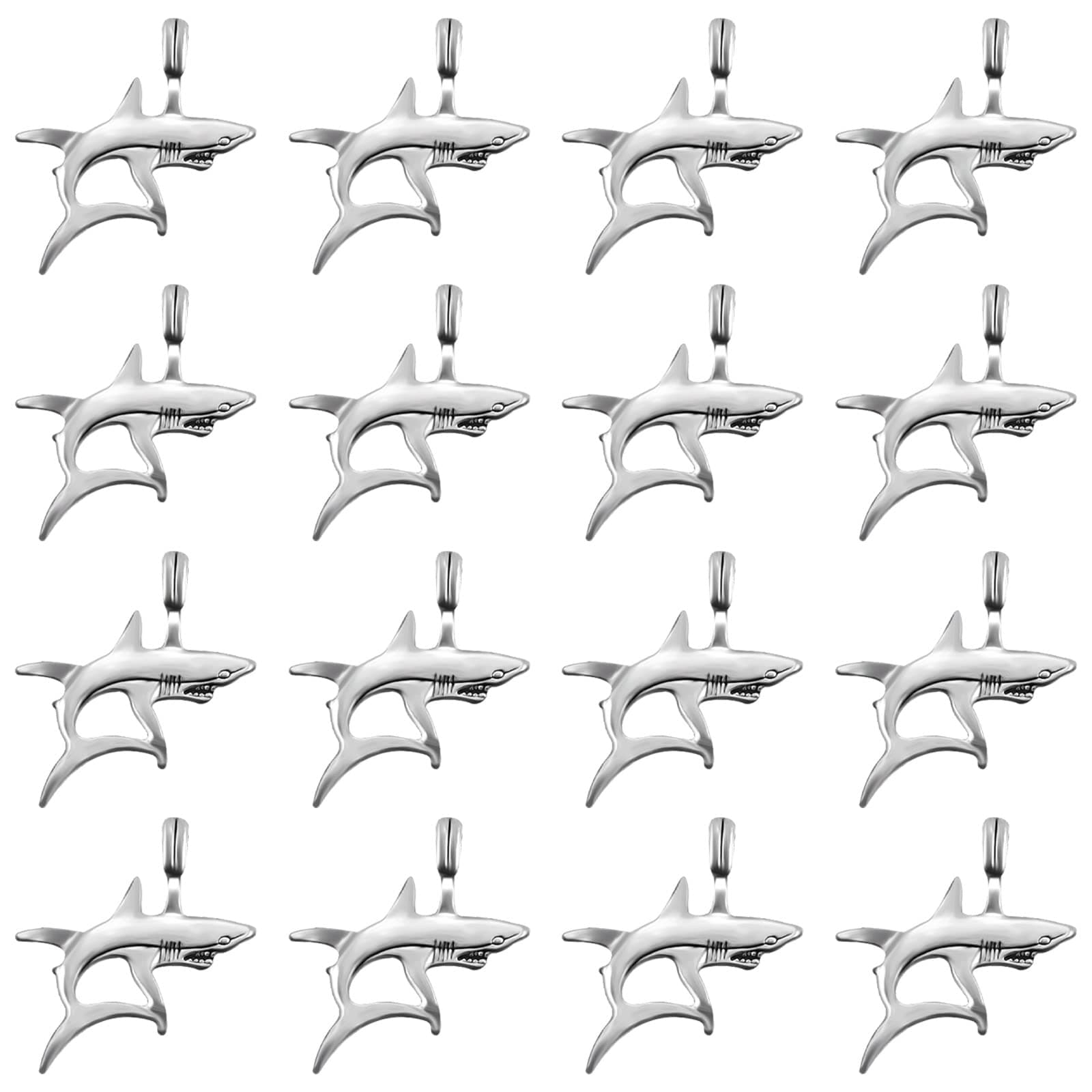 20pcs Antique Silver Plated Shark Fish Charms Pendant DIY Bracelets Necklace Jewelry Making Craft Wholesale 37mmx32mm(A320)