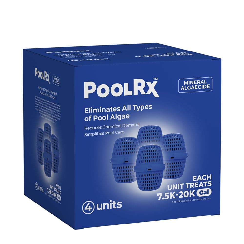 PoolRx 101003 4-Pack Blue Units Swimming Pool Algaecide, 4 Pack