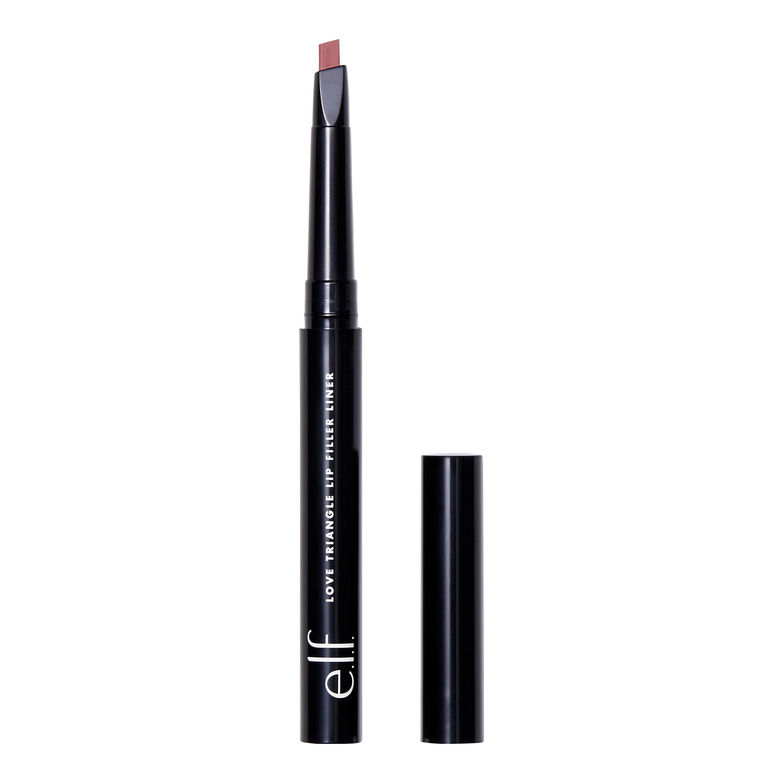 e.l.f. Semi-Matte Love Triangle Lip Filler Liner, 2-in-1 Lipliner Pencil For Sculpting & Filling, Long-Lasting Intense Color, Vegan & Cruelty-Free, Soft Pink