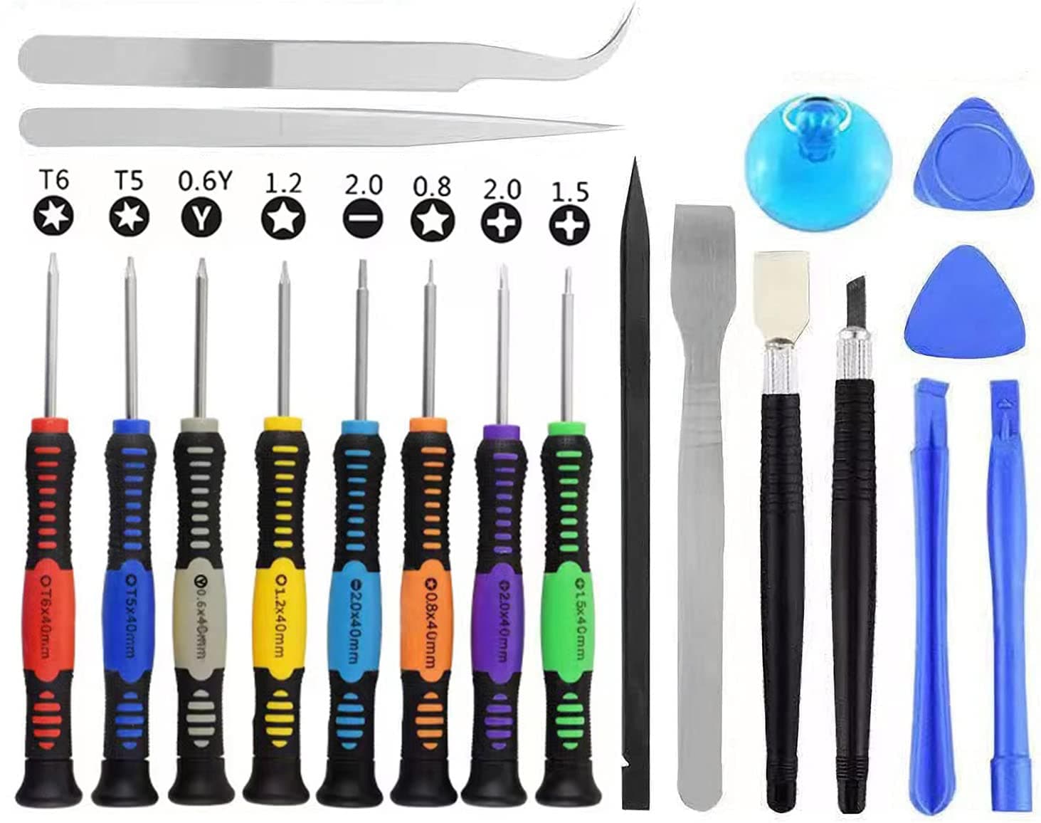 Screwdriver Set 20 PCS Cellphone Repair Tool Small Magnetic Kit with Phillips Flathead Pentalobe Torx Opening Pry for iPhone Mac iPad Samsung