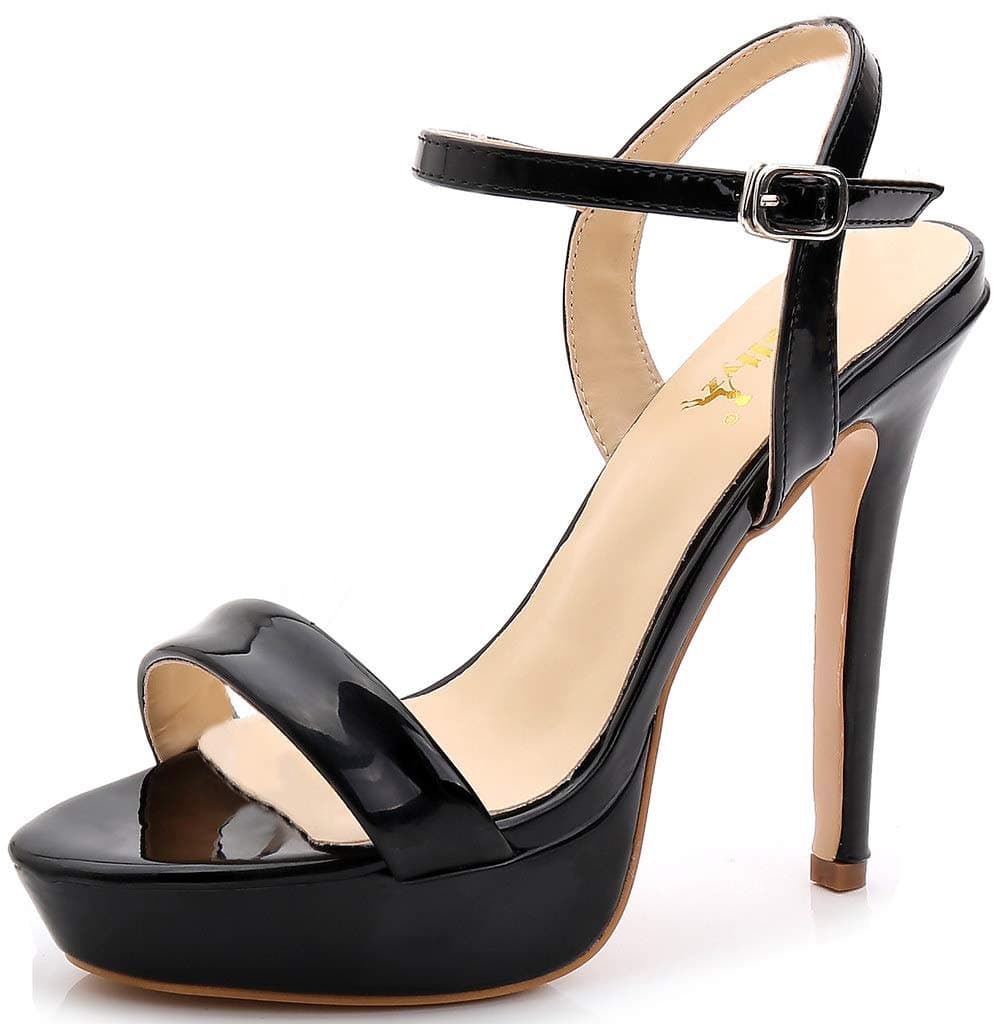 YooPrettyz Women Summer Platform Sandals Peep Toe Ankle Strap Party Stiletto High Heels