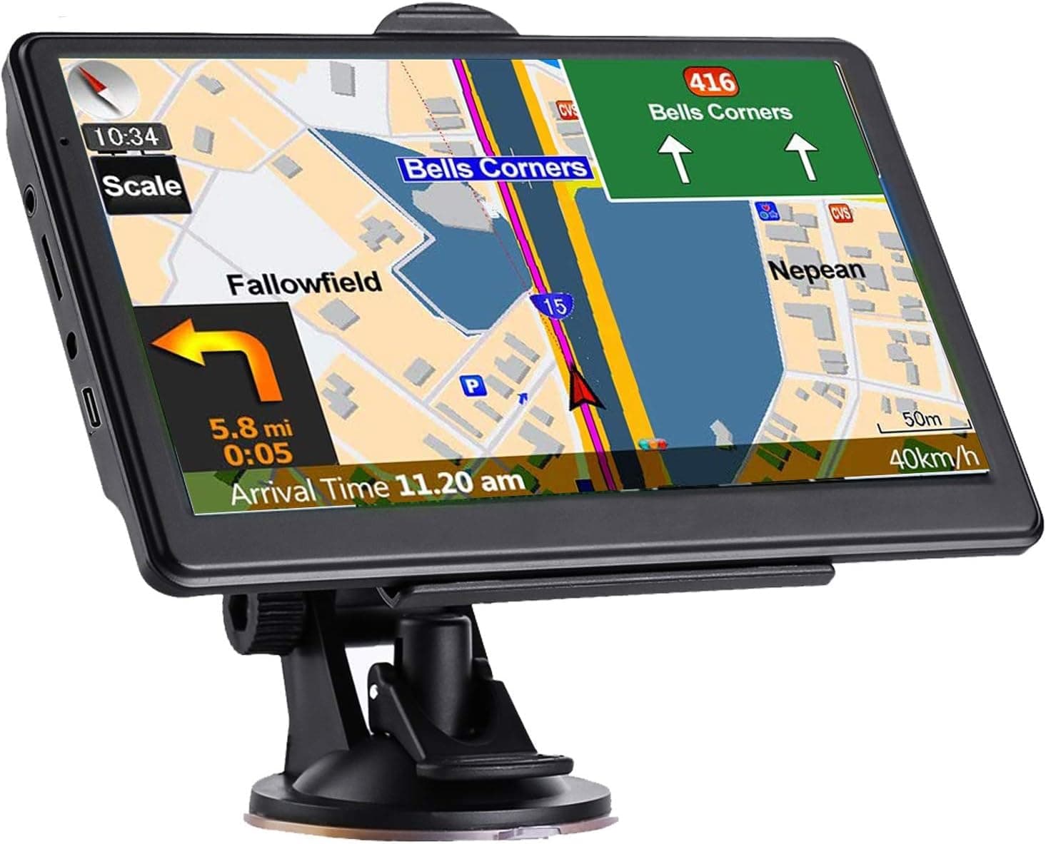 GPS Navigation for Car, Latest 2023 Map,7 inch Touch Screen Real Voice Spoken Turn-by-Turn Direction Reminding Navigation System for Cars, Vehicle GPS Satellite Navigator with(FREE Lifetime Updates)