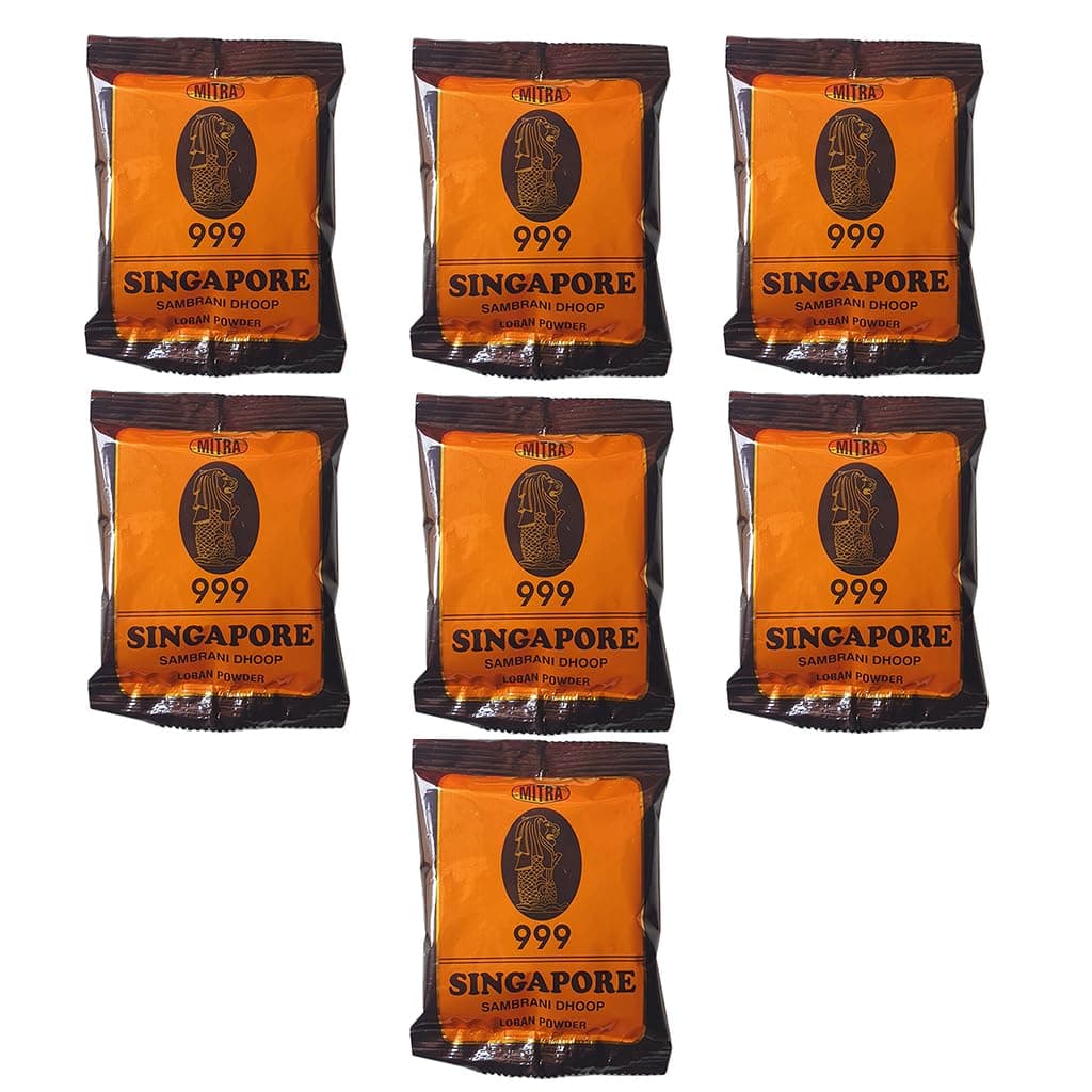 Mitra 999 Singapore Sambrani Dhoop Loban Powder 50g Pack of 7 Packets (7 x 50g = 350g)