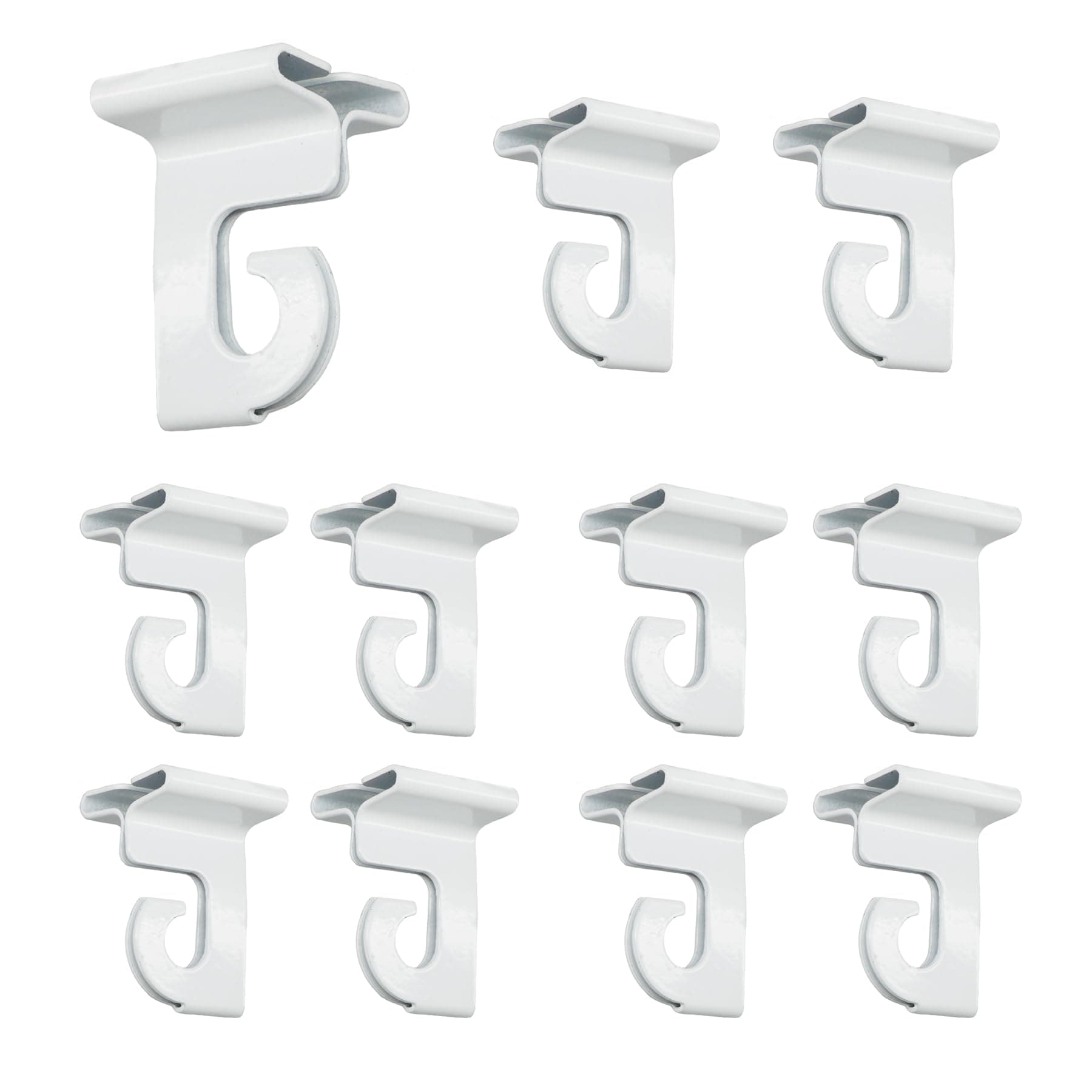 STORE FIXTURES DIRECT Extra Heavy Duty White Aluminum Drop Ceiling Hooks, One Piece Ceiling Grid Clips, 10 Pack