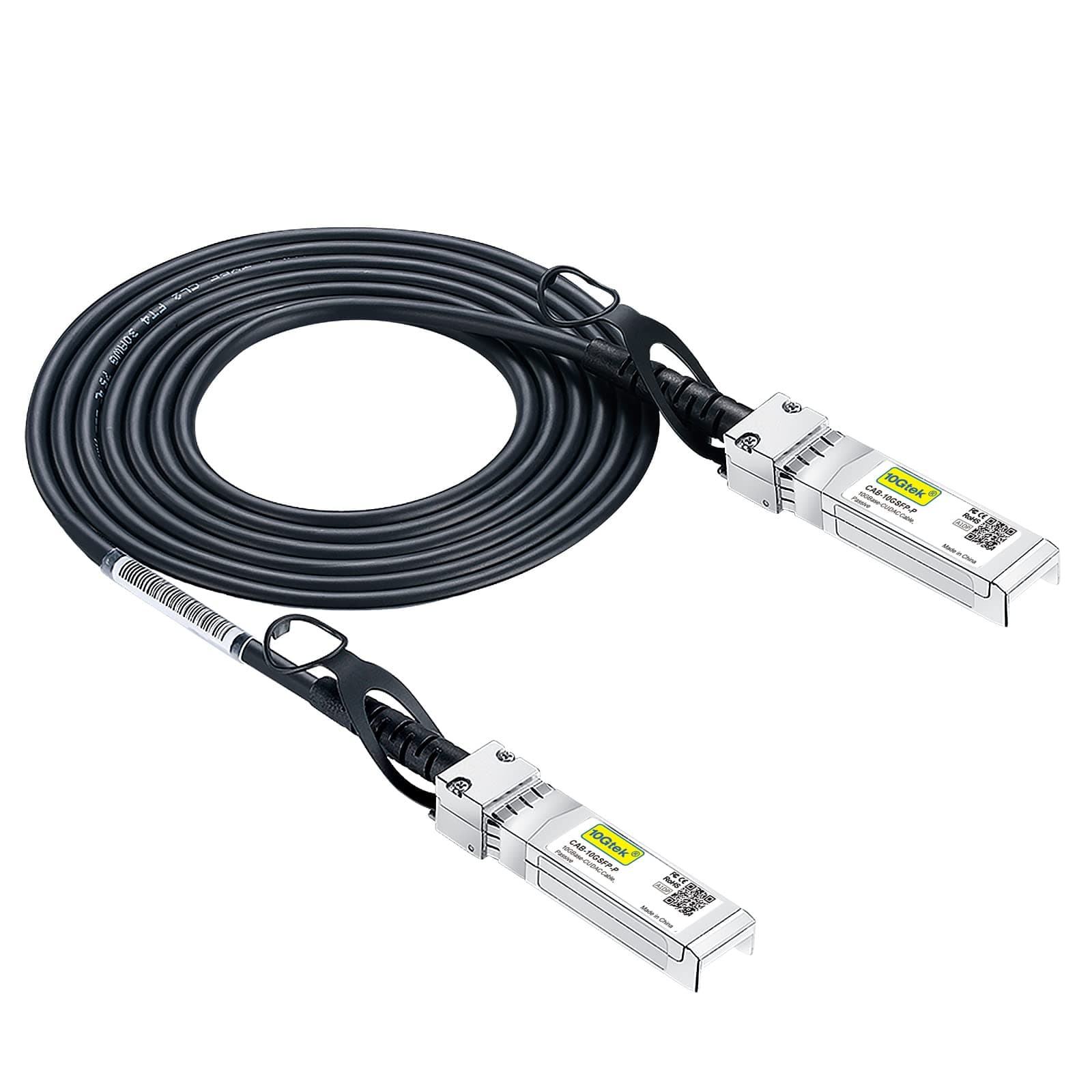 10Gtek 10Gbps SFP+ DAC Twinax Cable 2m(6.5ft), Direct Attach Copper Passive Cable for Cisco SFP-H10GB-CU2M, Ubiquiti UniFi UC-DAC-SFP+, TP-Link, Netgear,D-Link,Zyxel,Mikrotik and More