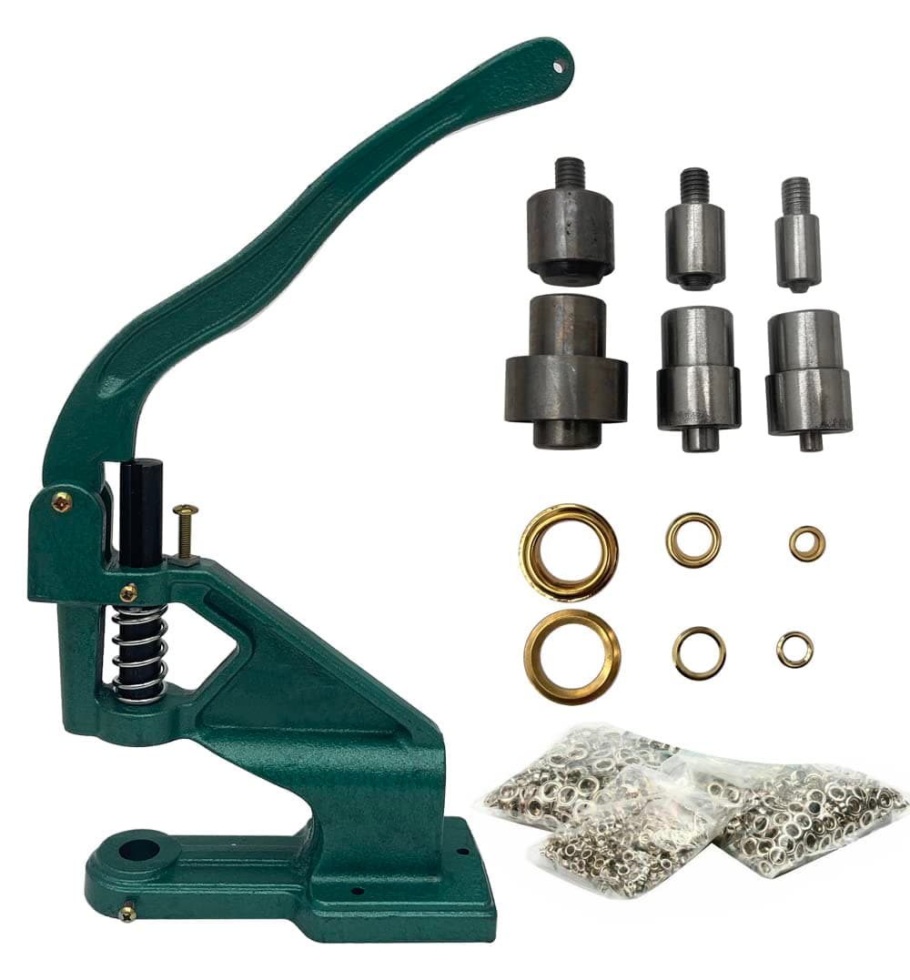 All Metal Manual Grommet Press Machine+3 Size Die Mould+1100 Eyelet Banner