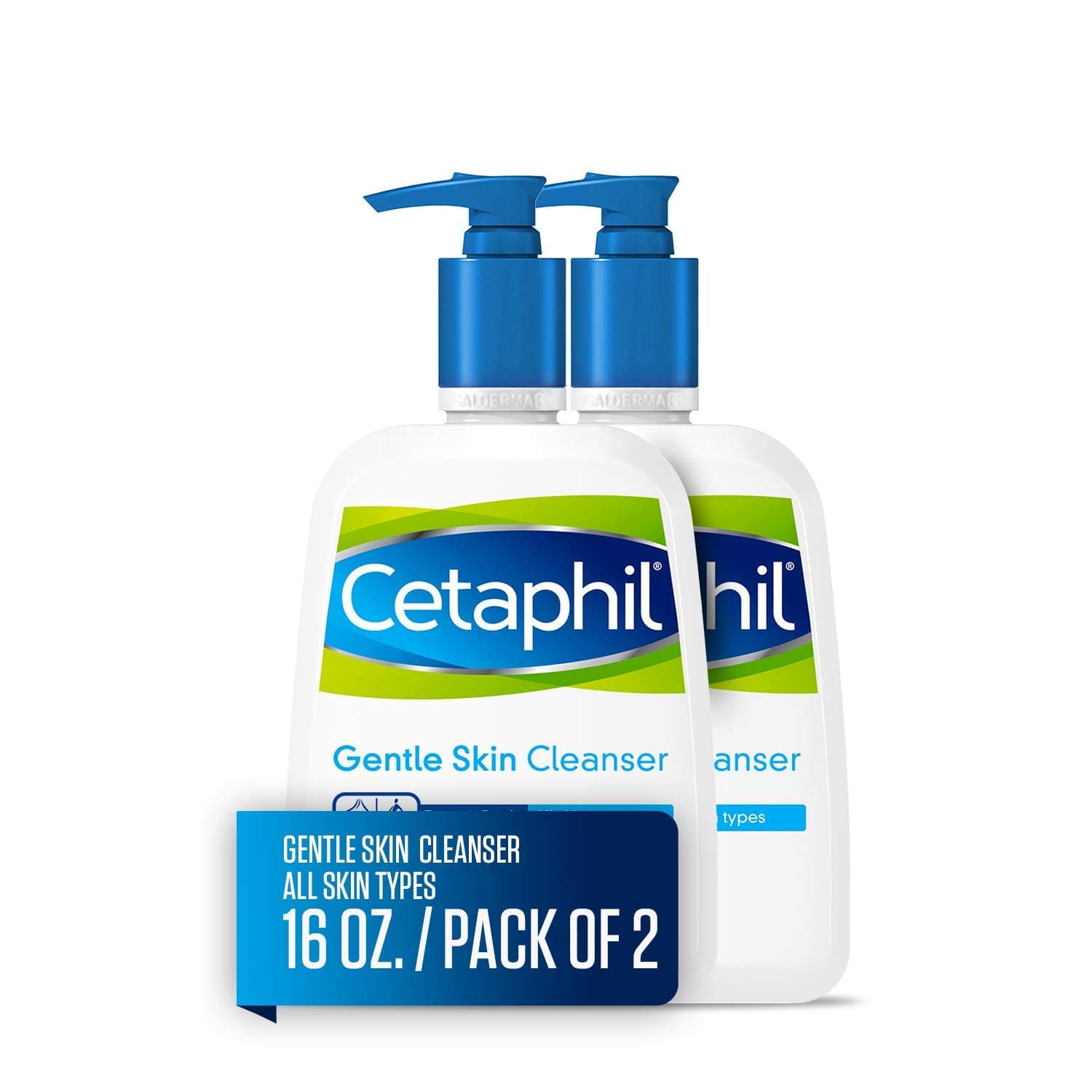 Cetaphil Gentle Cleanser, 16 Fl Oz (Pack of 2)