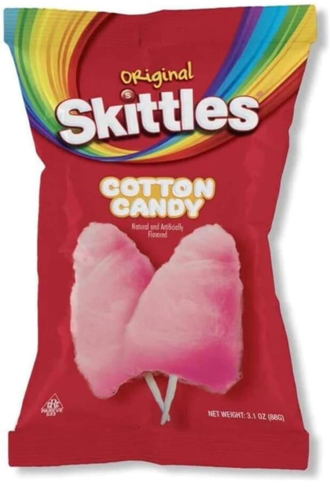 SUPPLIIONLINE Skittles Cotton Candy – Cotton Floss Candy – Natural and artificial flavors – Irresistible Sweetness in Every Bite – Perfect For Birthday, Parties, Picnics, School Days – Floss 88g Pack