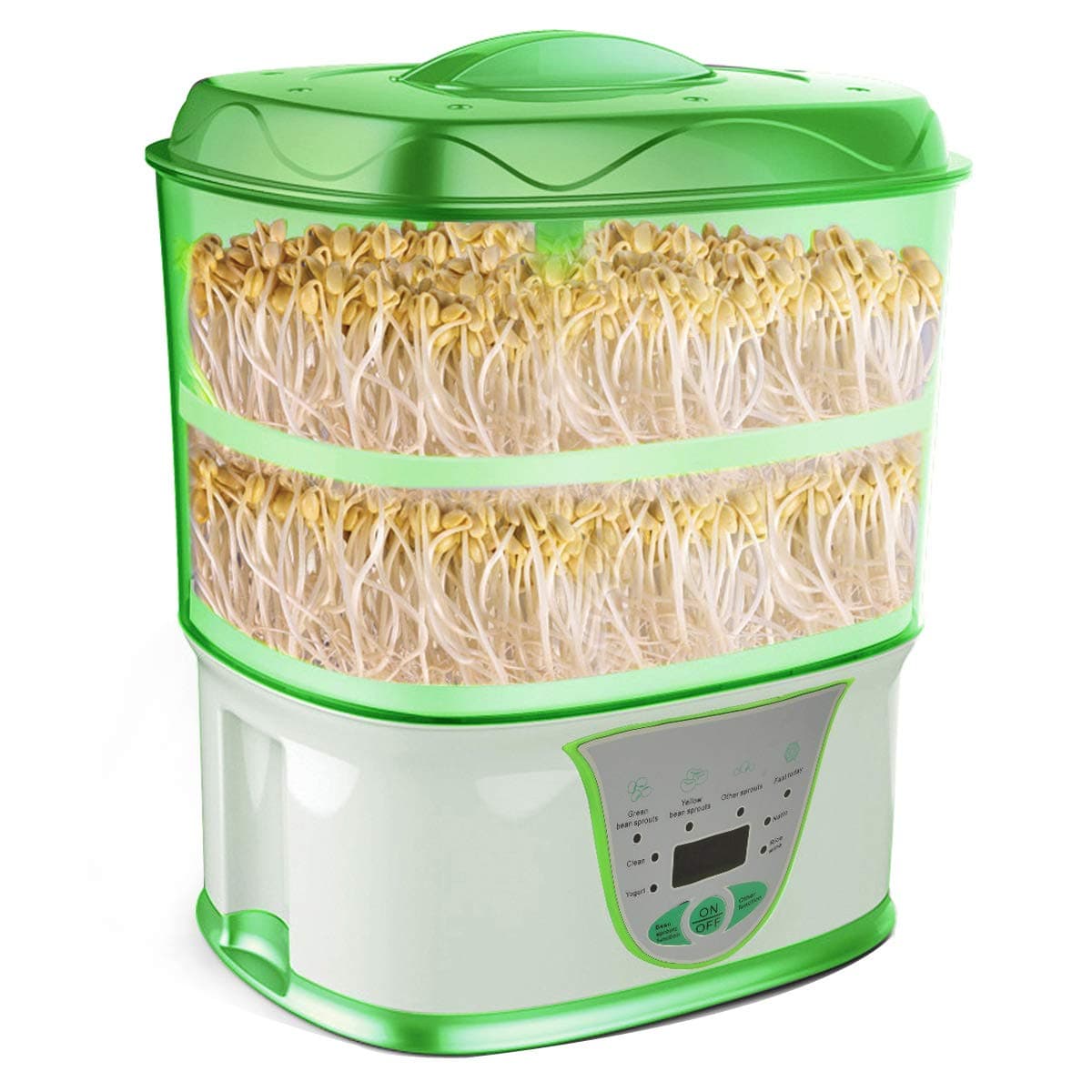 USDREAM Automatic Bean Sprouts Growing Machine Electric Auto Seed Sprouting System - 110V Full-Automatic, 2-Tray Large Capacity Intelligent Sprouter