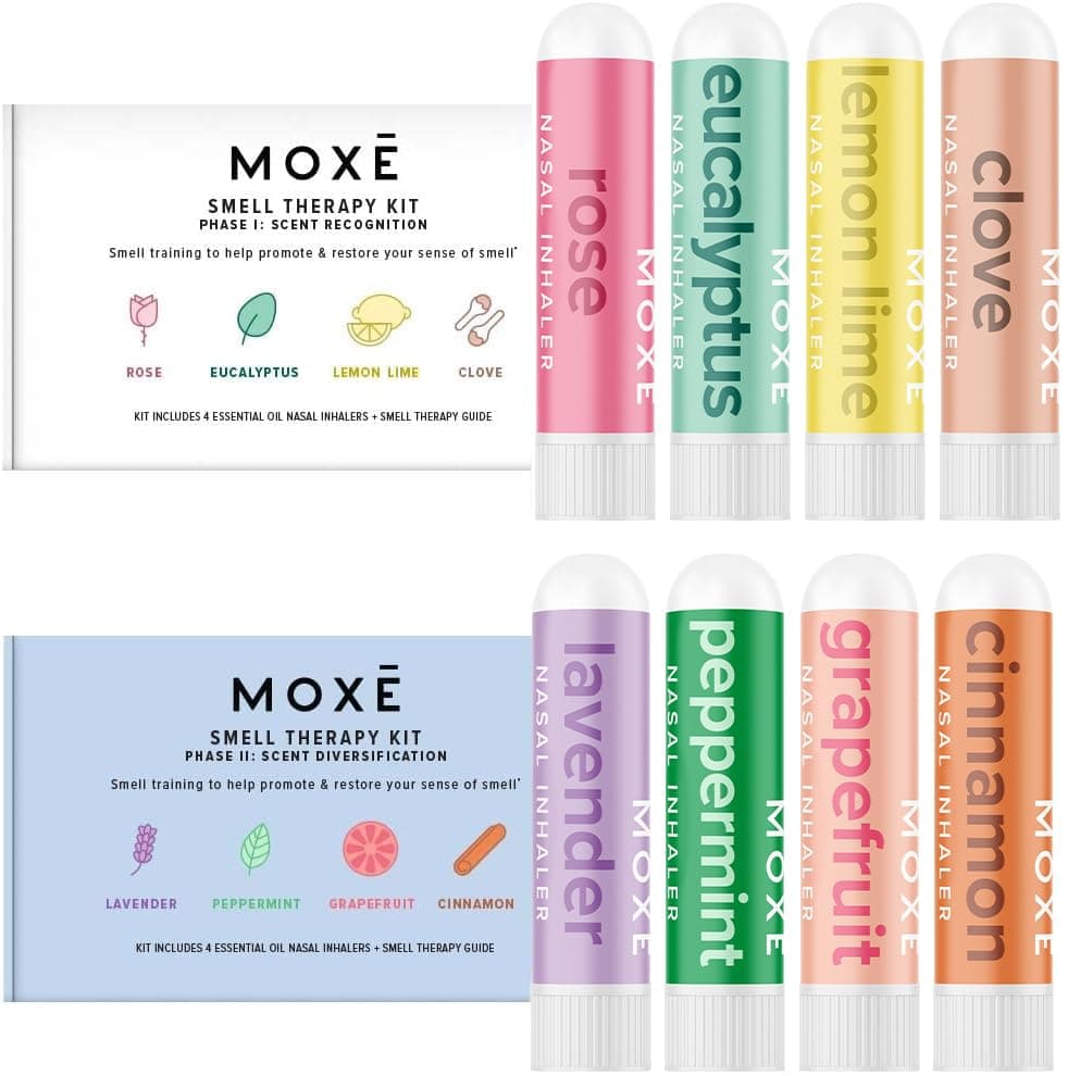 MOXĒ Smell Training Kit, Made in USA, 8 Essential Oils, Olfactory Regeneration, Helps Restore Sense of Smell, Natural Therapy for Smell Loss (Phase 1 & Phase 2 Bundle)