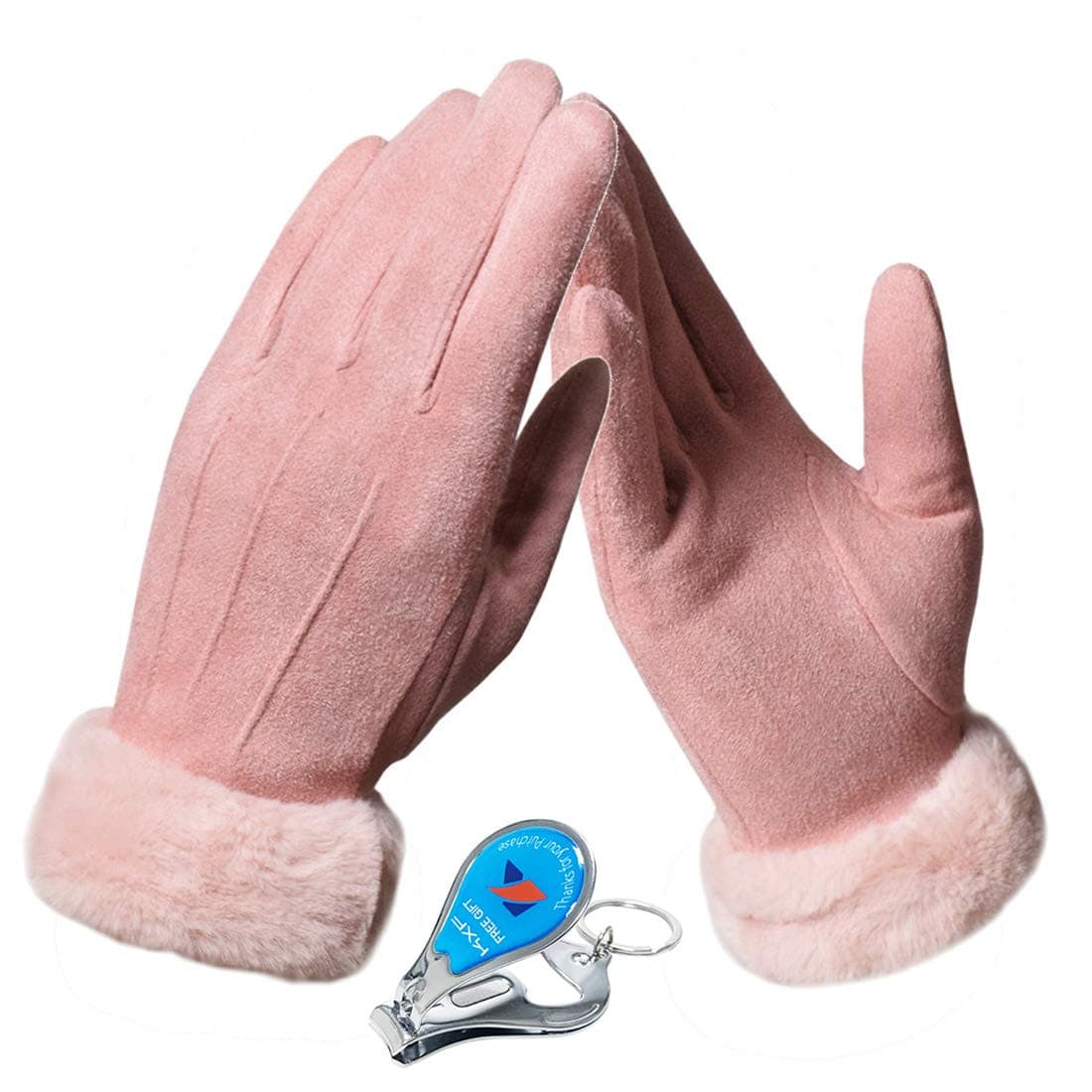 Womens Winter Warm Touch Screen Gloves Fleece Lined Windproof Soft Suede Mittens for Dressing Driving Running Skiing Cycling Camping etc