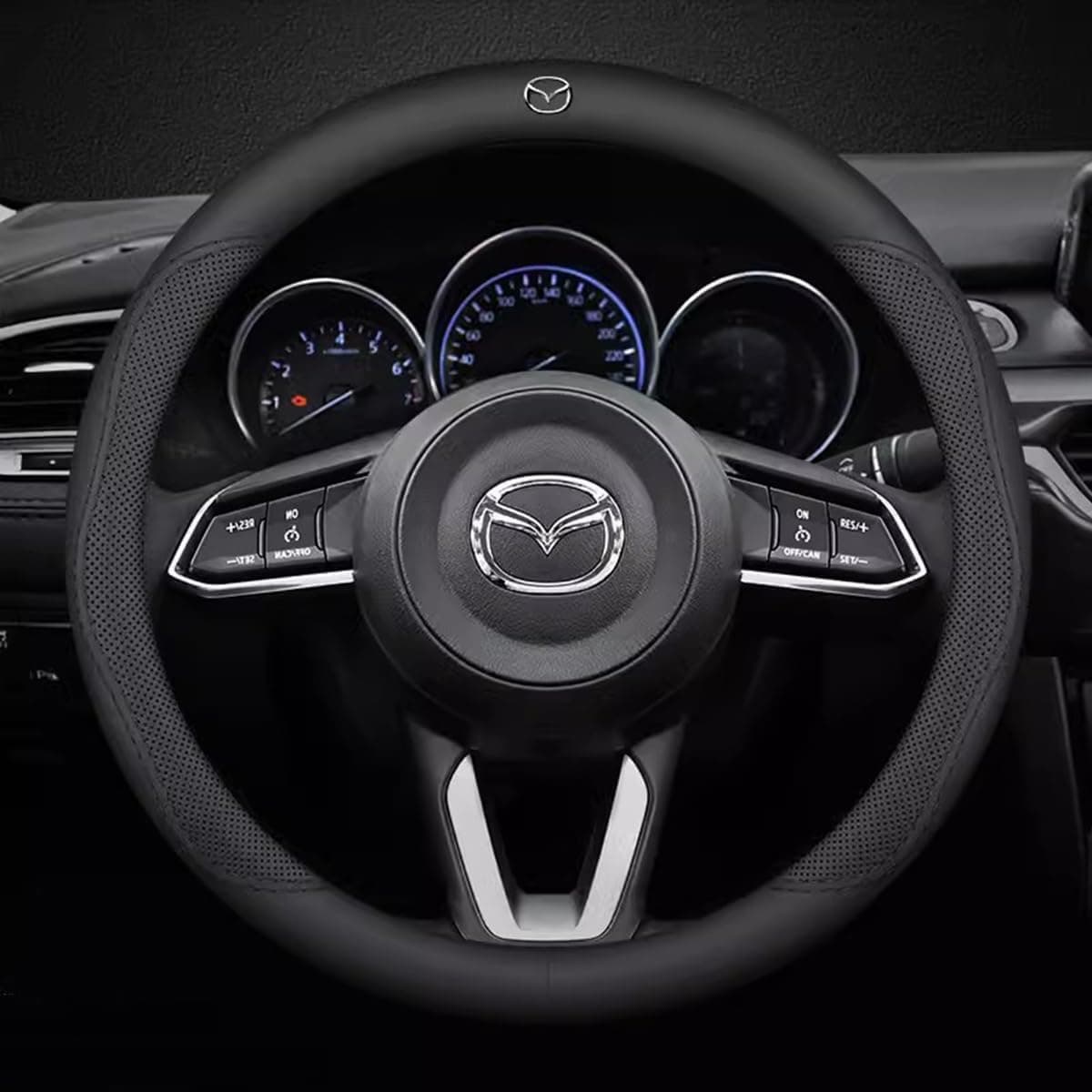 Car Steering Wheel Cover, for Mazda CX5 CX7 CX9 CX-5 CX3 MX-5 Microfiber Leather Steering Wheel Cover Non-slip Breathable Wear-resistant,B