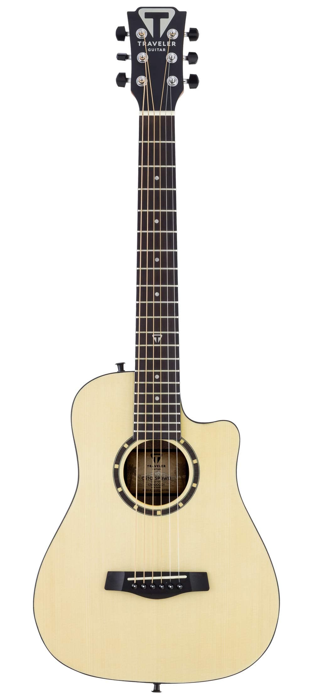 Traveler Guitar 6 String Acoustic Guitar, Right, Natural (CS10 SPBWD)