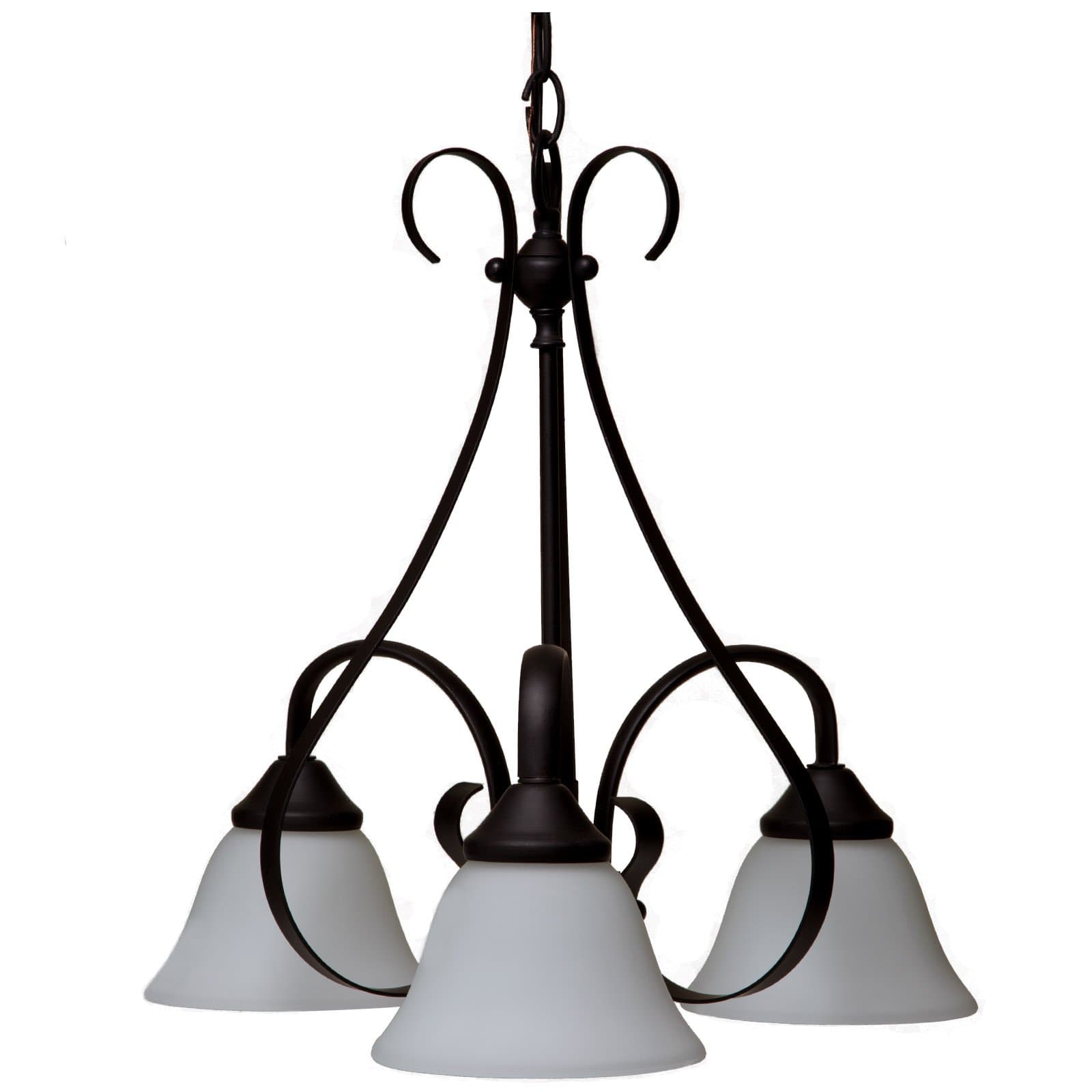 Boston Harbor F3-3C3L 8275638 Dimmable Chandelier, (3) 60/13 W Medium A19/Cfl Lamp, Chain Hanging, Glass Shade