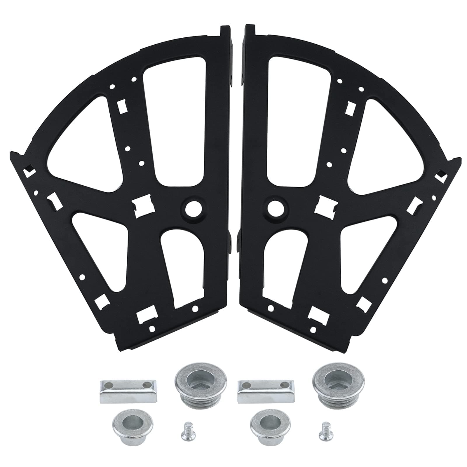 Antrader Pair of 2 Layers Stainless Steel Drawer Hinges Cabinet Flip Frame Shoes Turing Rack Replacement Fittings for Kitchen Living Room Porch, Matte Black