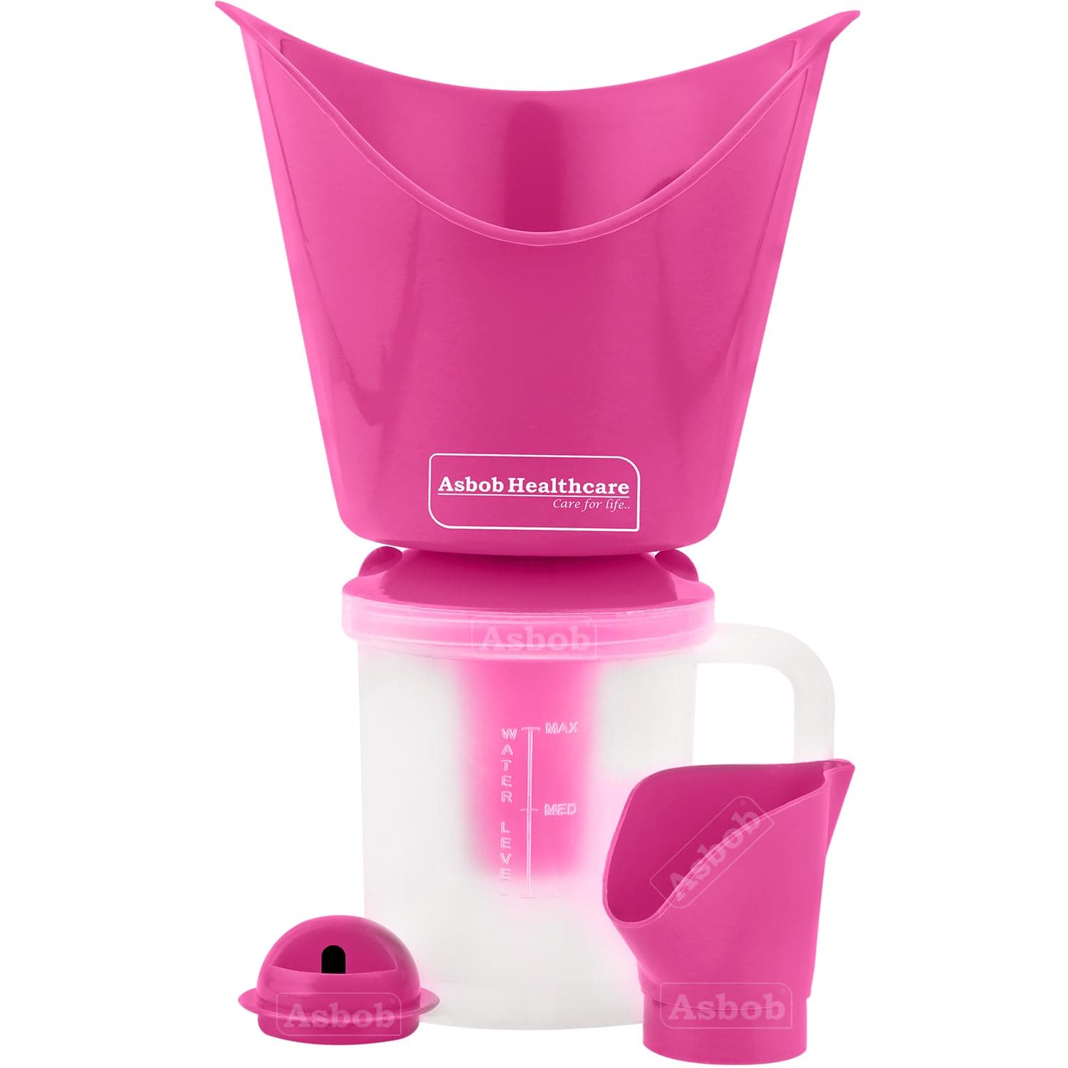 Asbob 3 in 1 steamer for cold and cough, vaporizer steamer, steam inhaler & vapourisers for adult - Pink