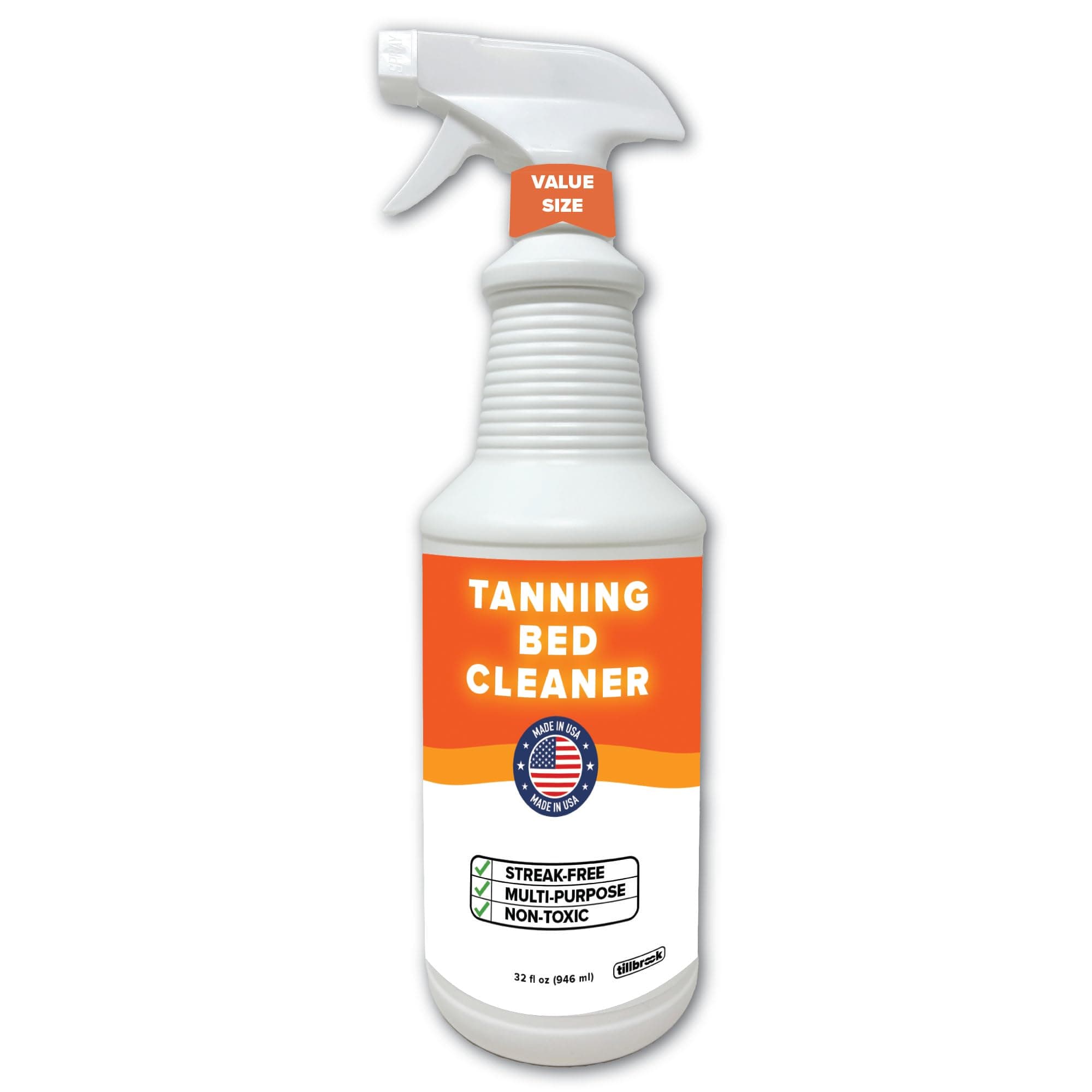 32 oz Tanning Bed Cleaner Streak-Free, Universal Cleaning Spray for Non-Porous Surfaces and Acrylic – Covers 500 sq ft – Safe & Non-Toxic