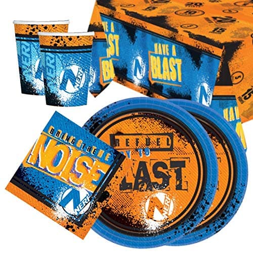 Party Tableware pack for 16 with Nerf Theme