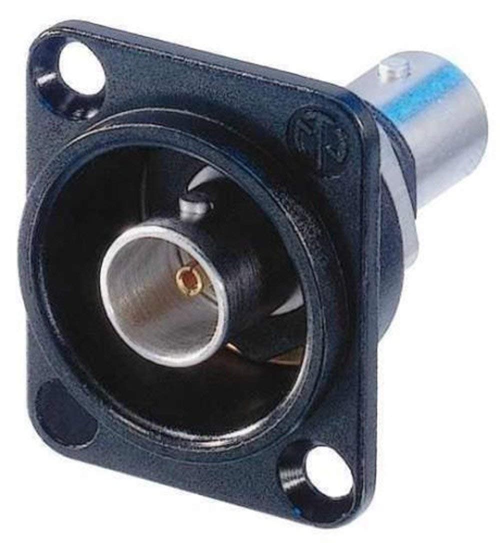 Neutrik NBB75DFIB-P Receptacle BNC D style feedthrough Isolated-Black 75 ohm-by-Neutrik
