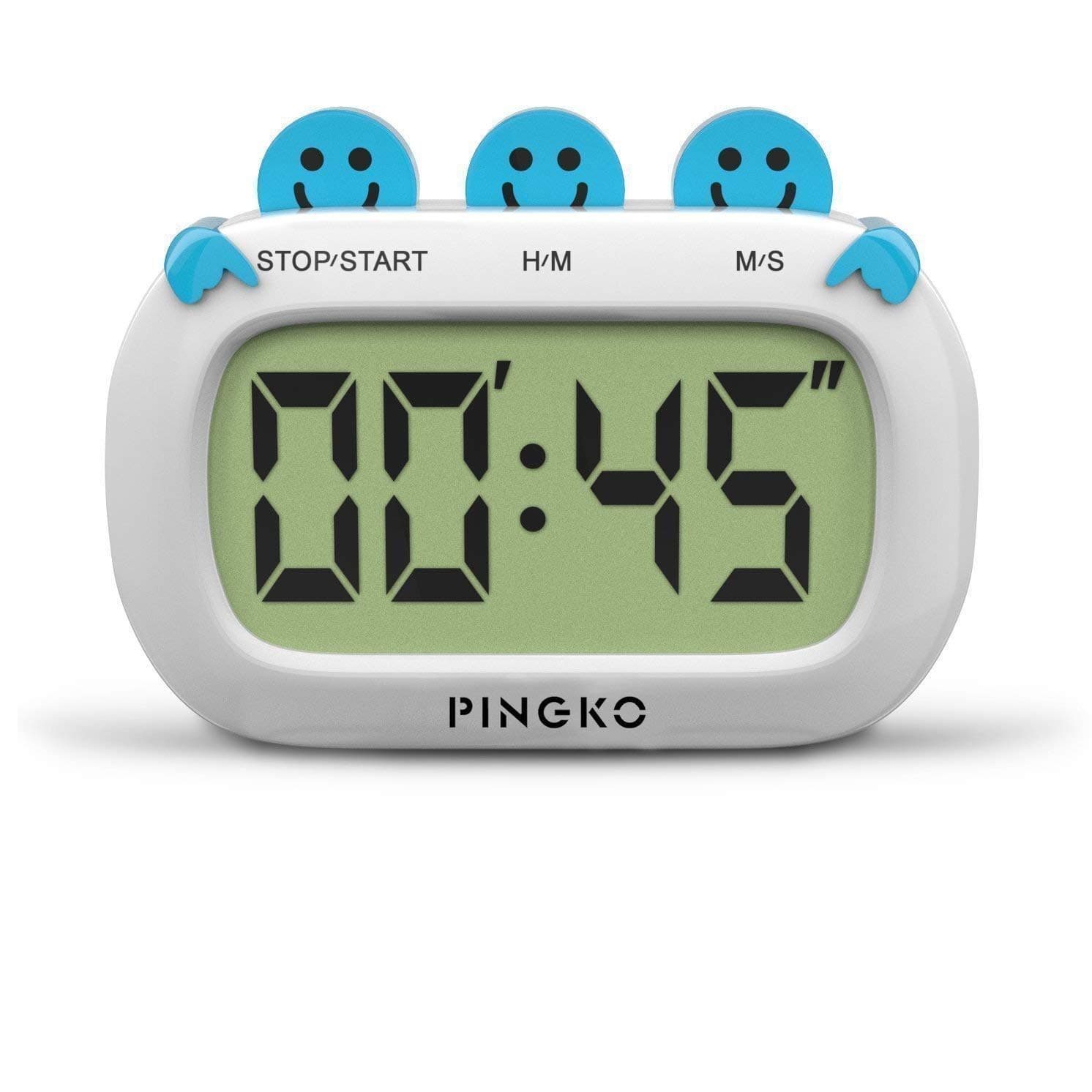 PINGKO Digital Kitchen Timer Fashion Design Clock Cooking Timer with Big Digits,Large LCD Display, Loud Alarm, Magnetic Backing Stand,Battery Included-Blue