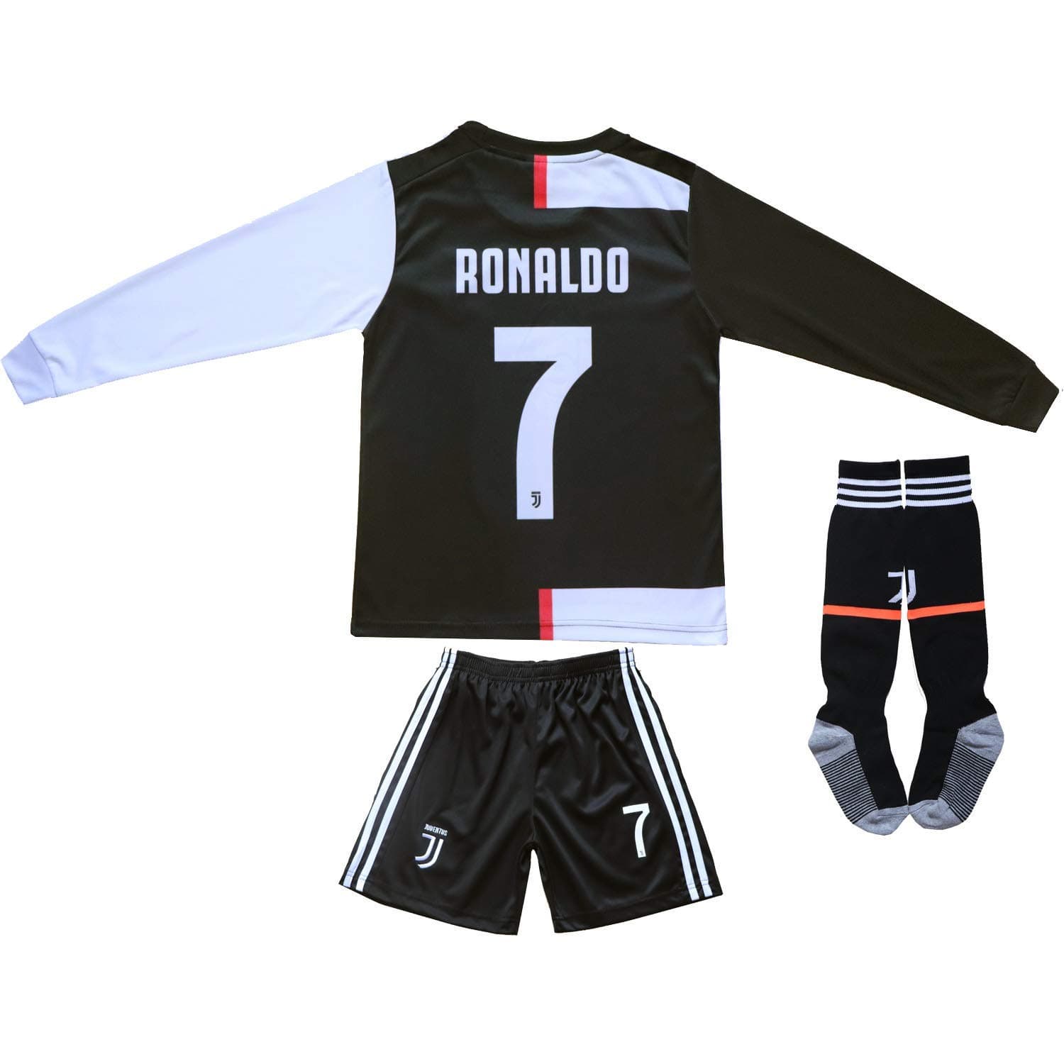 COSION GamesDur 2019/2020 Cristiano Ronaldo #7 Home Long Sleeve Soccer Kids Jersey & Short Set Youth Sizes (White Long, 8-9 Years)