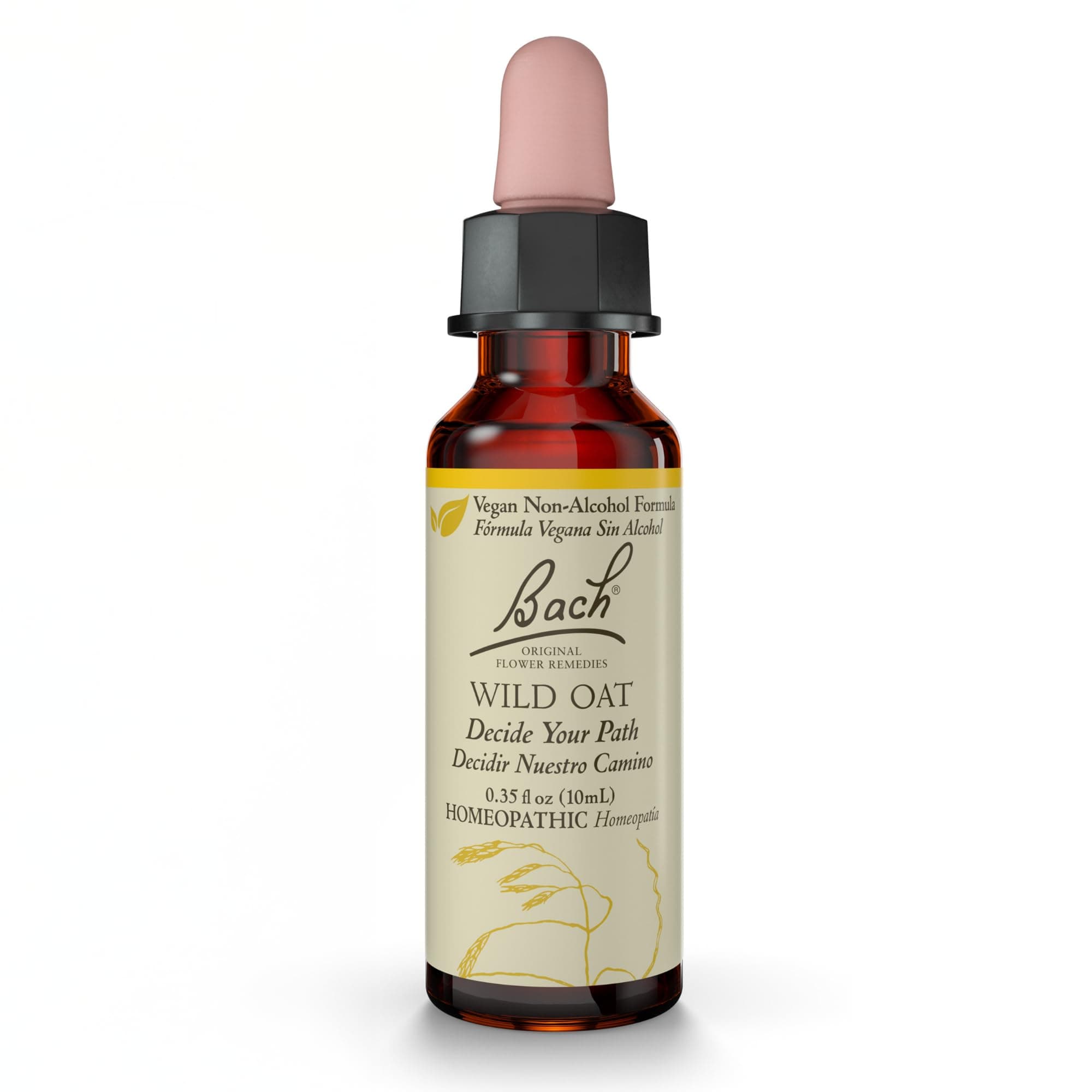 Bach Original Flower Remedies, Wild Oat for Deciding Life's Path (Non-Alcohol Formula), Natural Homeopathic Flower Essence, Holistic Wellness and Stress Relief, Vegan, 10mL Dropper