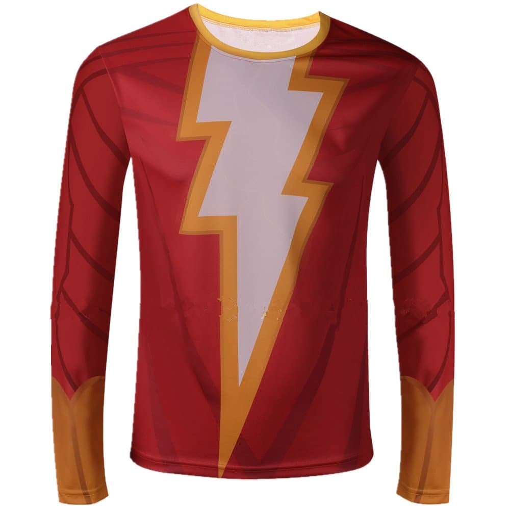 Carin Men's Shazam The Flash Black Adam Long Sleeve T-Shirt