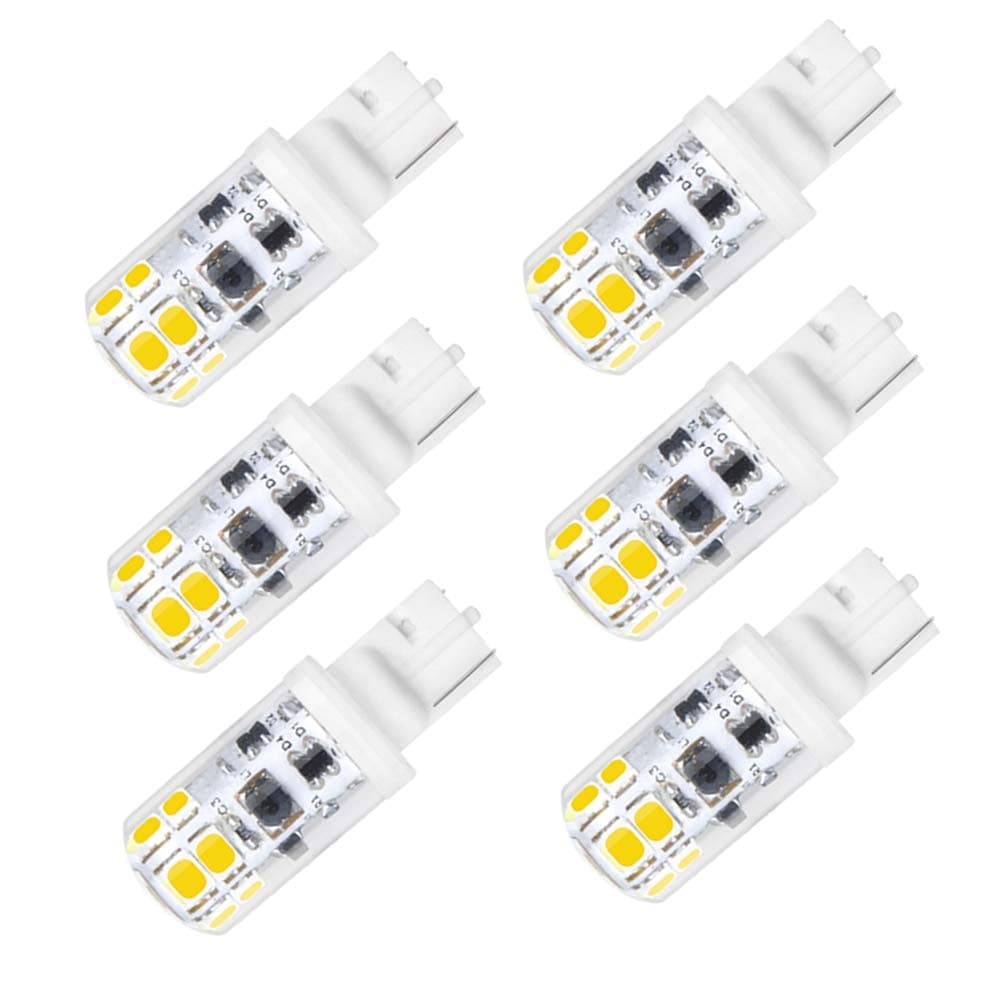 3W T5 T10 LED Wedge Base Light Bulb, 12V AC/DC T10 194 LED Bulb 30W Halogen Replacment for Malibu Landscape Automotive RV Trailer Mushroom Marine Anchor Lighting (Warm White 3000K, 6-pack)