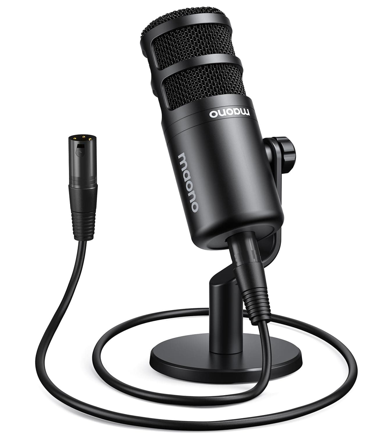 XLR Podcast Microphone, Cardioid Studio Dynamic Mic for Vocal Recording, Streaming, Voice-Over, Voice Isolation Technology, Metal Mic, Works for Audio Interface, Mixer, Sound Card-PD100