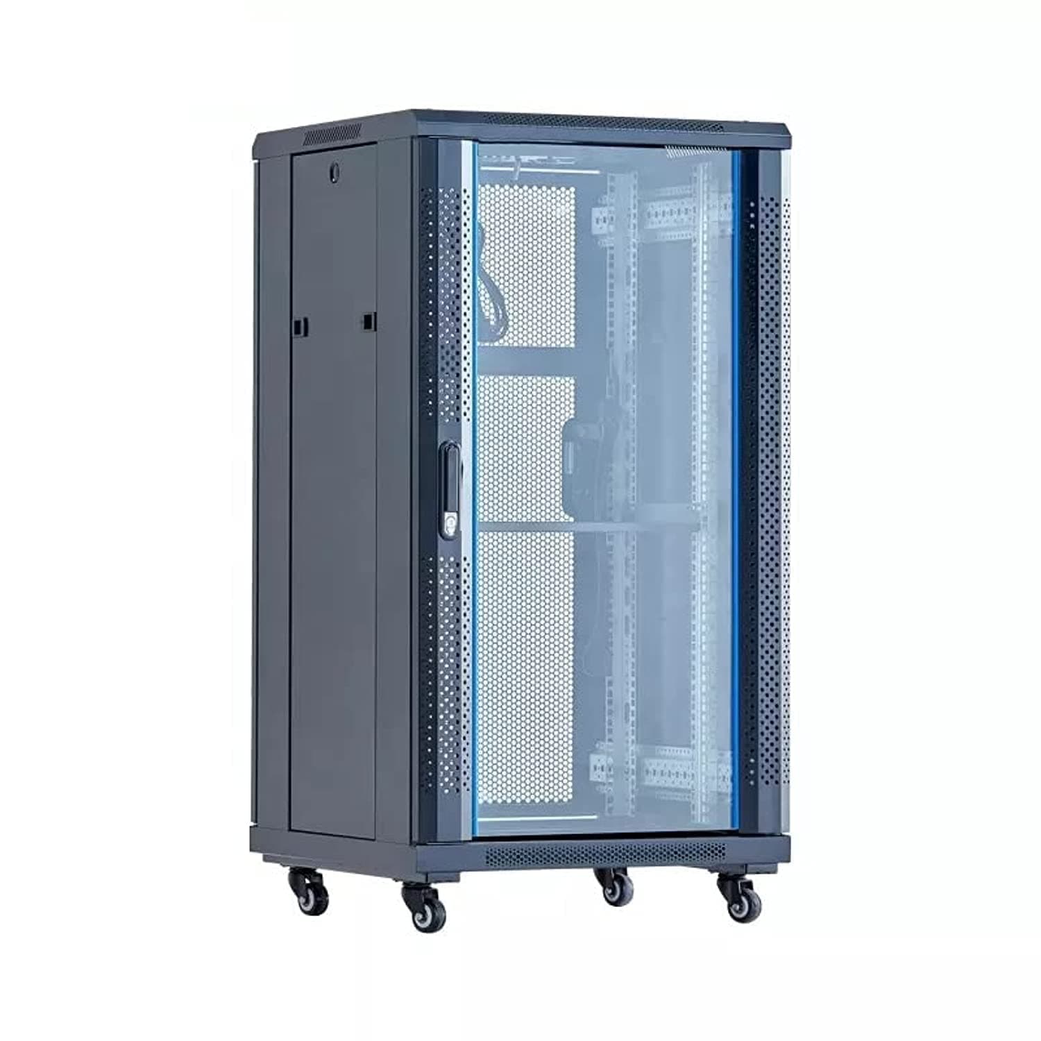 XForm Floor Stand Cabinet Server Rack 600mm W x 600mm D x 1000mm H 18U come with 1 Shelf + 2 Fan