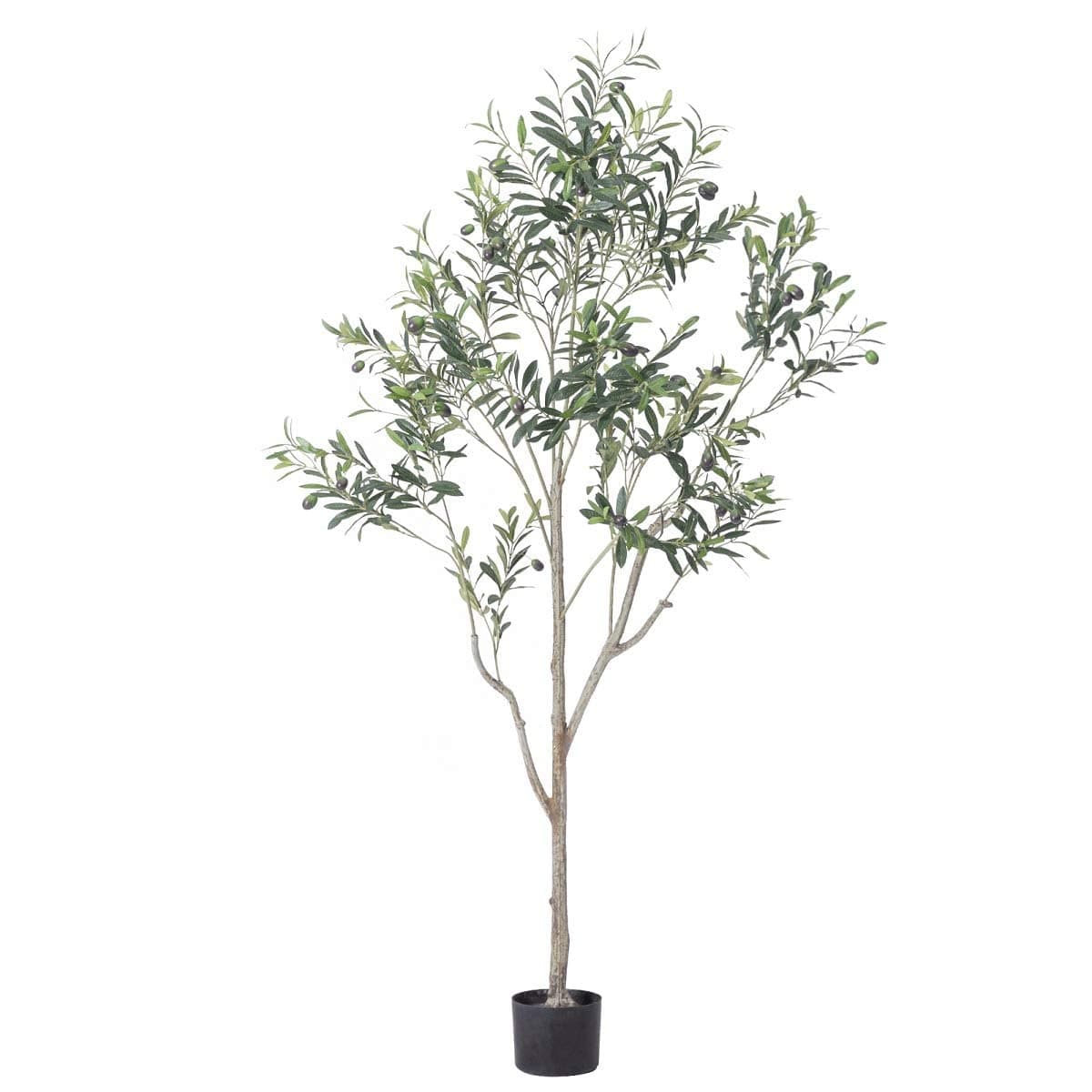 Artificial Olive Tree, 6FT Tall Faux Silk Plant Artificial Tree in Potted Oliver Branch Leaves and Fruits for Modern Home Decor Indoor