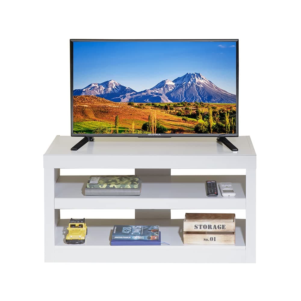 WT-EASYCARE WTV Unit Stand- Engineered Wood with Spacious Storage Open Shelf for Set-Top Box & Accessories, Strong & Durable, Convenient Drawers- Ideal for Living Rooms, Offices & Bedrooms