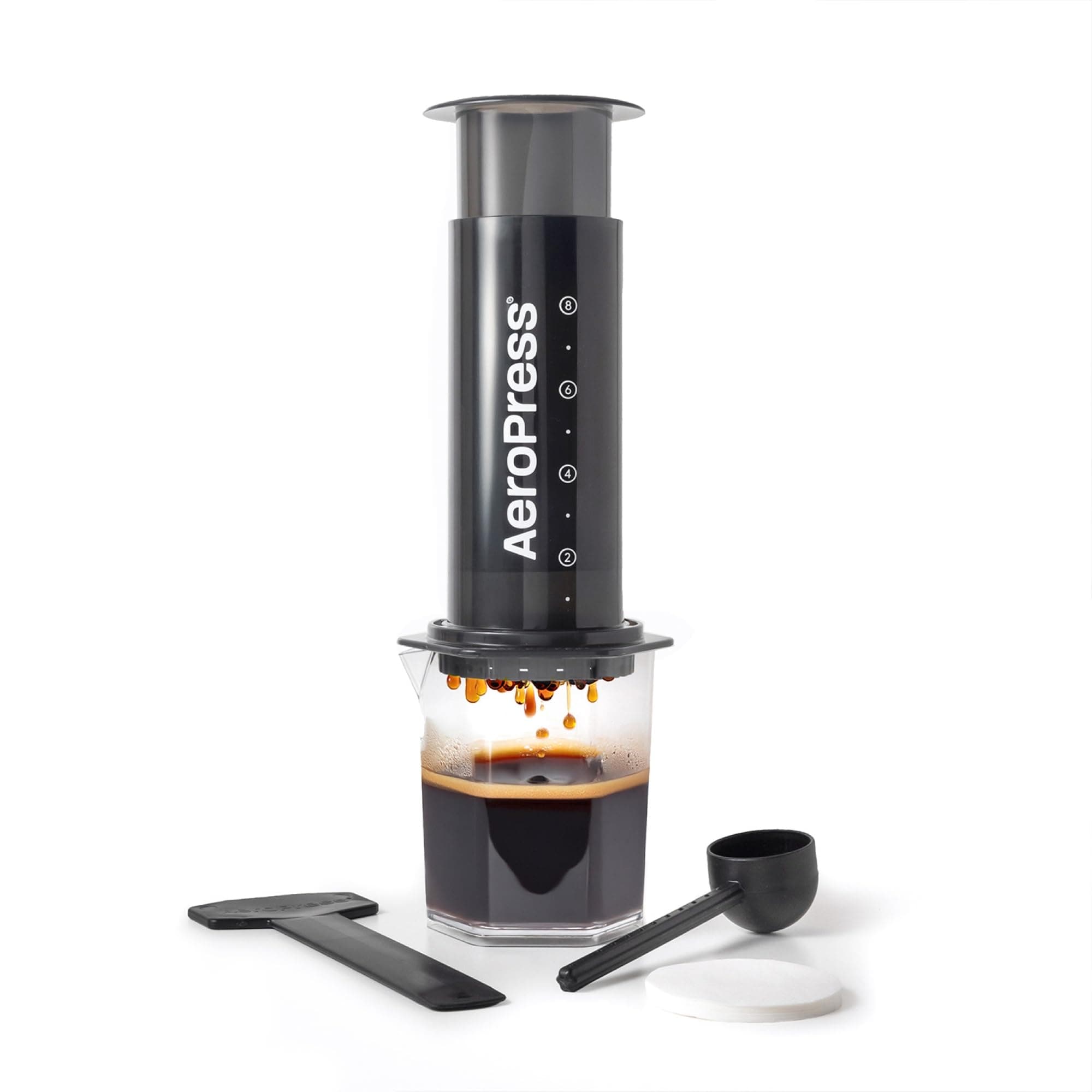 XL Coffee Press - 3 in 1 brewing method combining French press, poulea, and espresso, full bodied, smooth coffee without grit or bitterness; Small portable coffee maker for camping and