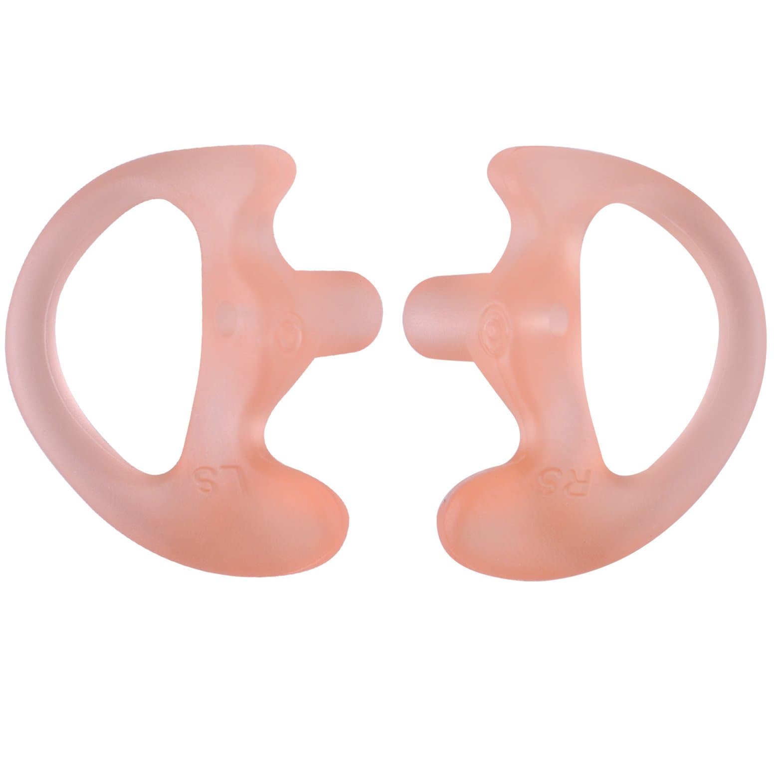 Universal Replacement Soft Silicone Open Ear Insert Earmould for Two Way Radio Earpiece Earmold Coil Tube Audio Kits UV-5R UV-B6 BF-888S UV-B5 (Carnation, 1 Pair Large)