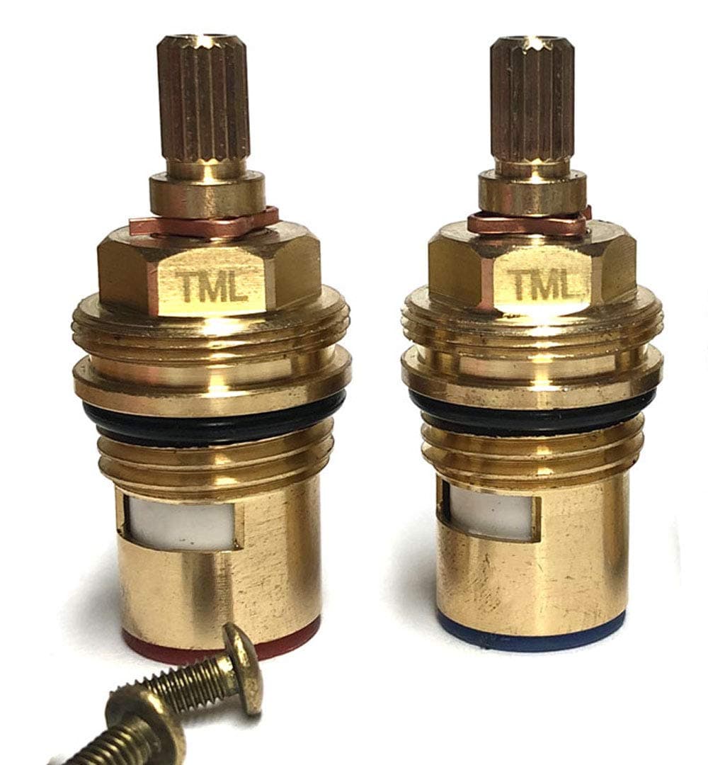 Replacement Ceramic Disc Quarter Turn Tap Cartridges (Pair) 20 Teeth BSP 1/2" SUPPLIED WITH SOLID BRASS SCREWS (VR06)