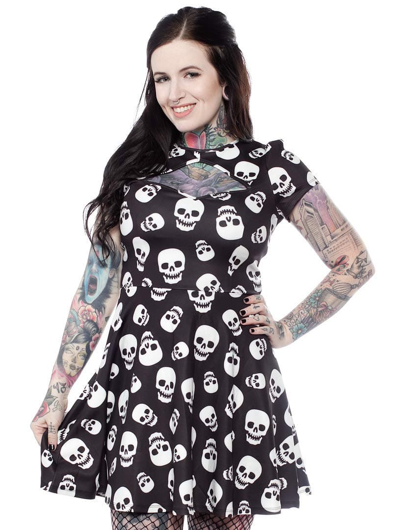 Sourpuss Lust for Skulls Scuba Dress