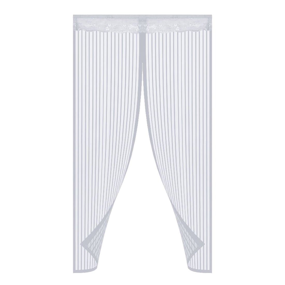 walolo Magnetic Close Fly Screen Door Insect Protection Mosquito Net Mesh Curtain With Full Frame Hook and Loop Fasteners, Fits Door Up To 120 x 240cm, White