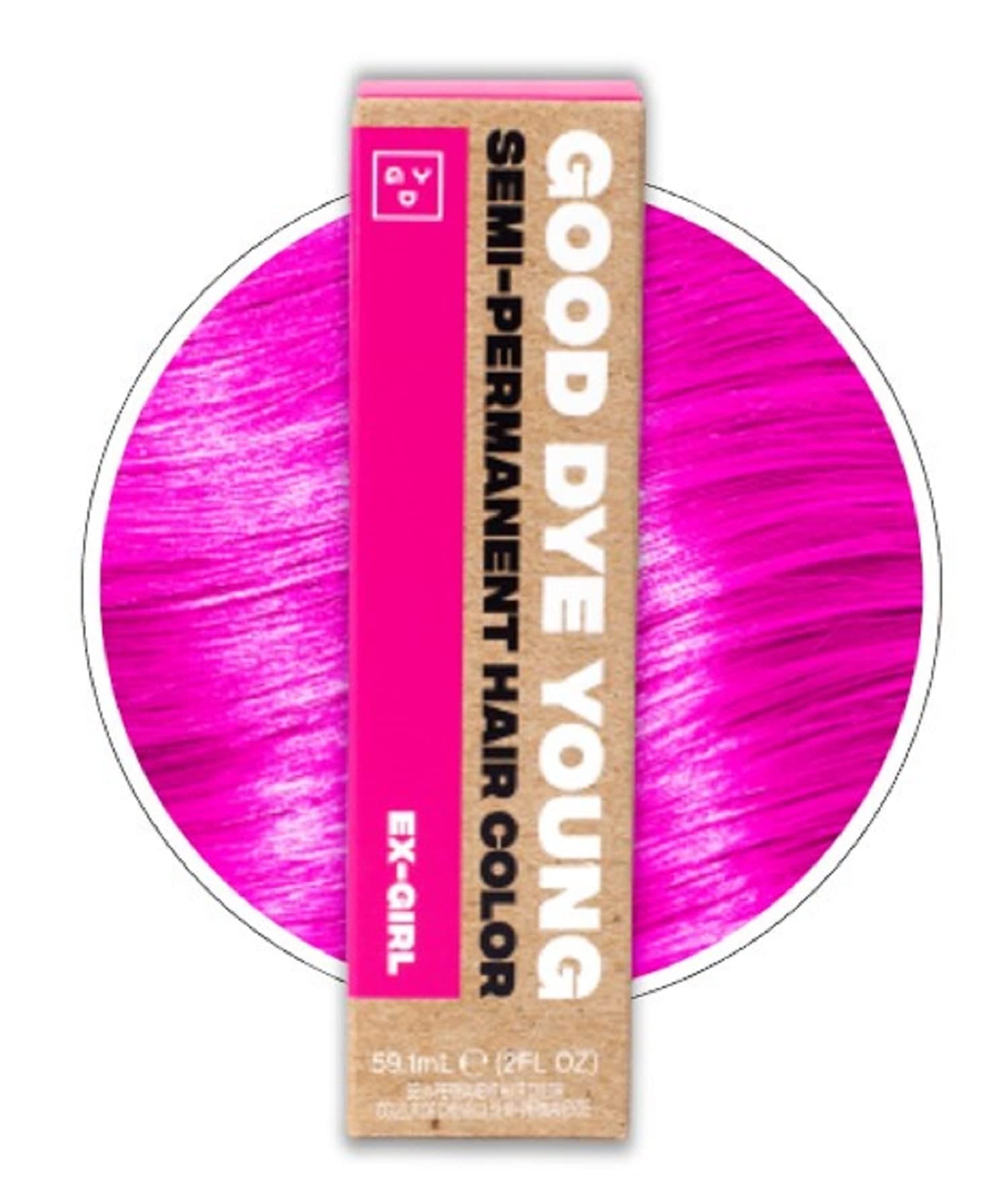 Good Dye Young Streaks & Strands Semi Permanent Hair Dye (Ex-Girl Pink) – UV Protective Temporary Hair Color Lasts 15-24+ Washes – Conditioning Pink Color – PPD free Hair-Dye - Cruelty-Free & Vegan