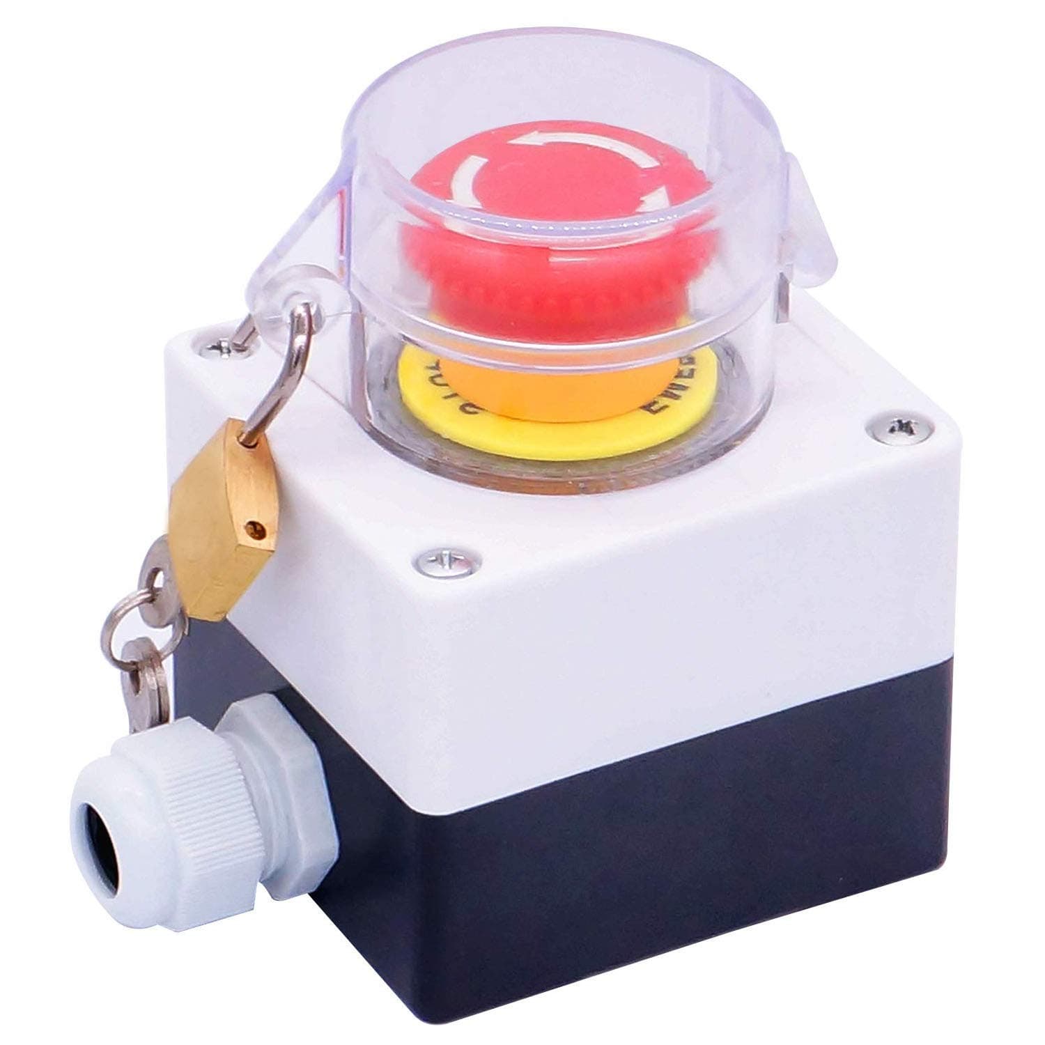 22mm 2 NC Red Mushroom Latching Action Emergency Stop Push Button Switch