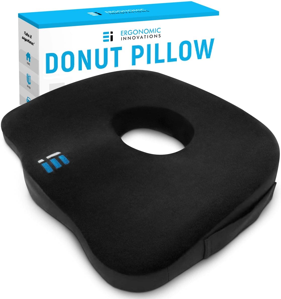 Premium Large Donut Pillow for Tailbone Pain Relief - Hemorrhoid Pillow for Sitting, Coccyx Support, Postpartum Recovery, Pressure Sores, Post Surgery and Sciatica, Orthopedic Donut Seat Cushion