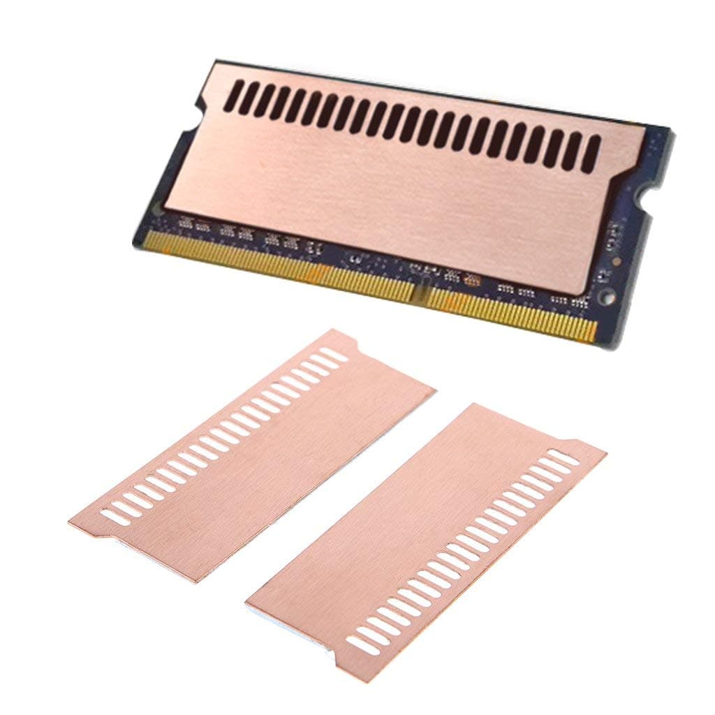 Easycargo Laptop Memory Heatsink Kit, Copper Heat Sink + Pre-Applied Thermal Conductive Adhesive Tape, Cooler Heatsink Pad for Cooling Laptop Notebook Memory RAM DDR5 DDR4 DDR3 SODIMM