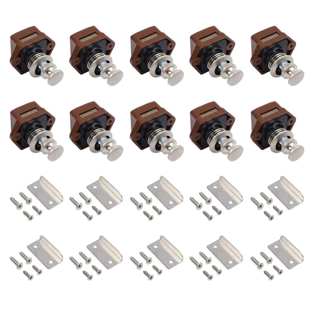 Tanice 10pcs Cabinet Knobs Latch Push Button Lock Drawer Cupboard Door Catch Lock for Motorhome Caravan Cupboard