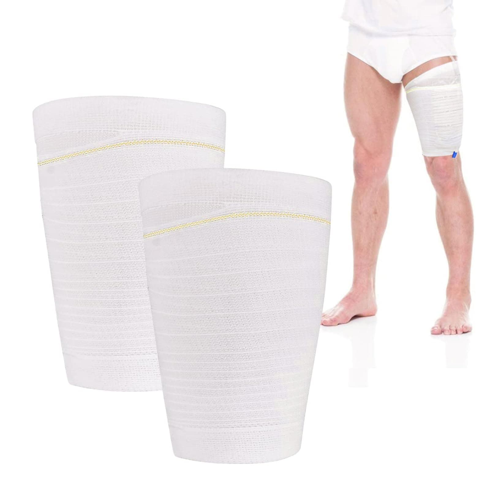 HANSILK Catheter Leg Bag Holder 2 Pcs Convenient Washable Reusable Elastane Stitched Wrapped Urine Bag Designed for The Incontinent