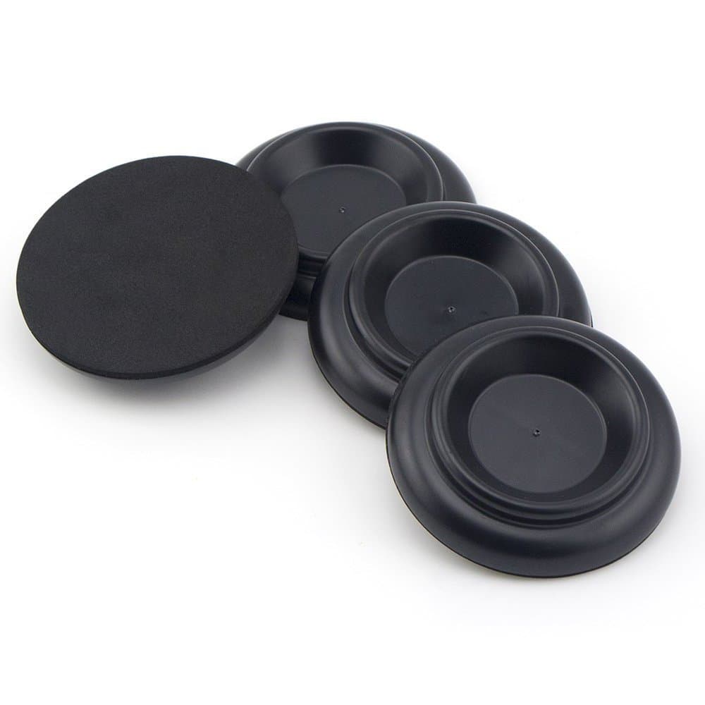 Pack of 4 Piano Caster Cups with Foam Pad, Piano Caster Furniture Round Wheel Cups Gripper Set Strong Load Bearing ABS, Non-Slip, Anti-Noise