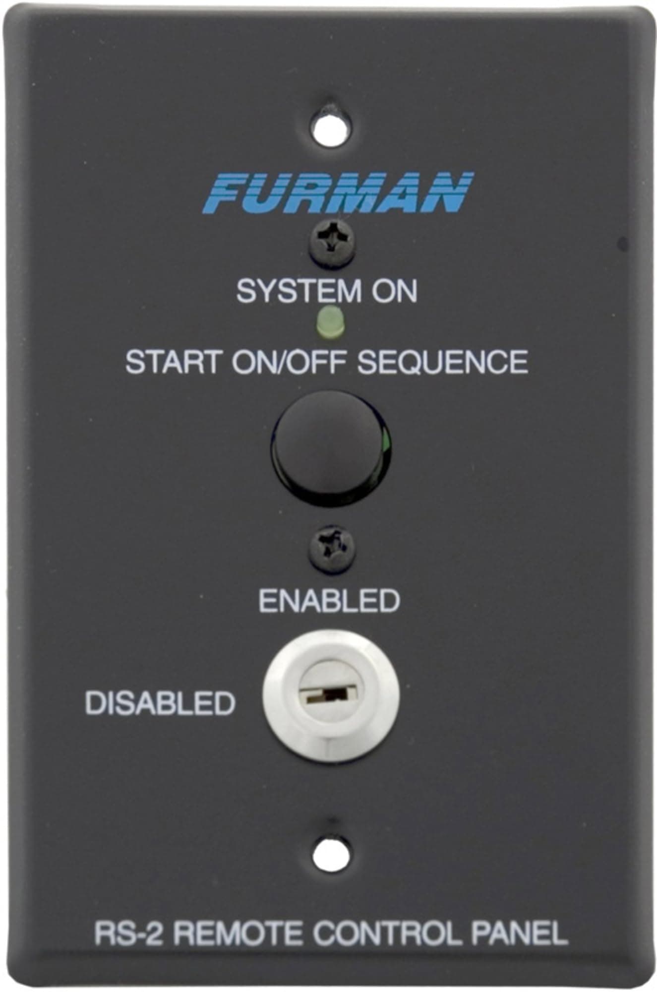 RS-2 Remote System Control of Furman Power Sequencers, Keyswitch Panel, Maintained or Momentary Contact On/Off Sequence