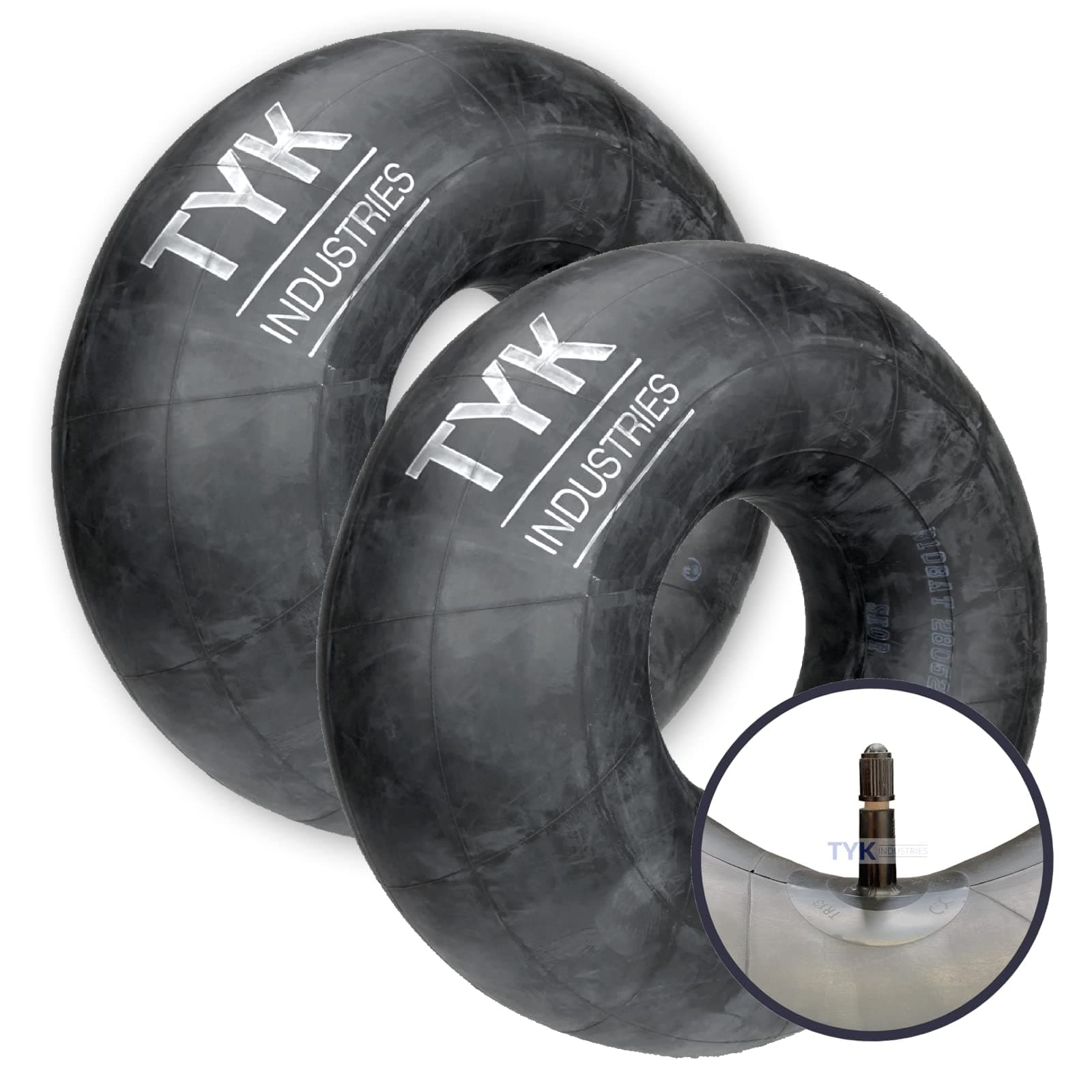 Pair of (2) TYK 5.70/5.00-8 Lawn Mower Tire Inner Tubes with TR13 Short Rubber Valve Stems